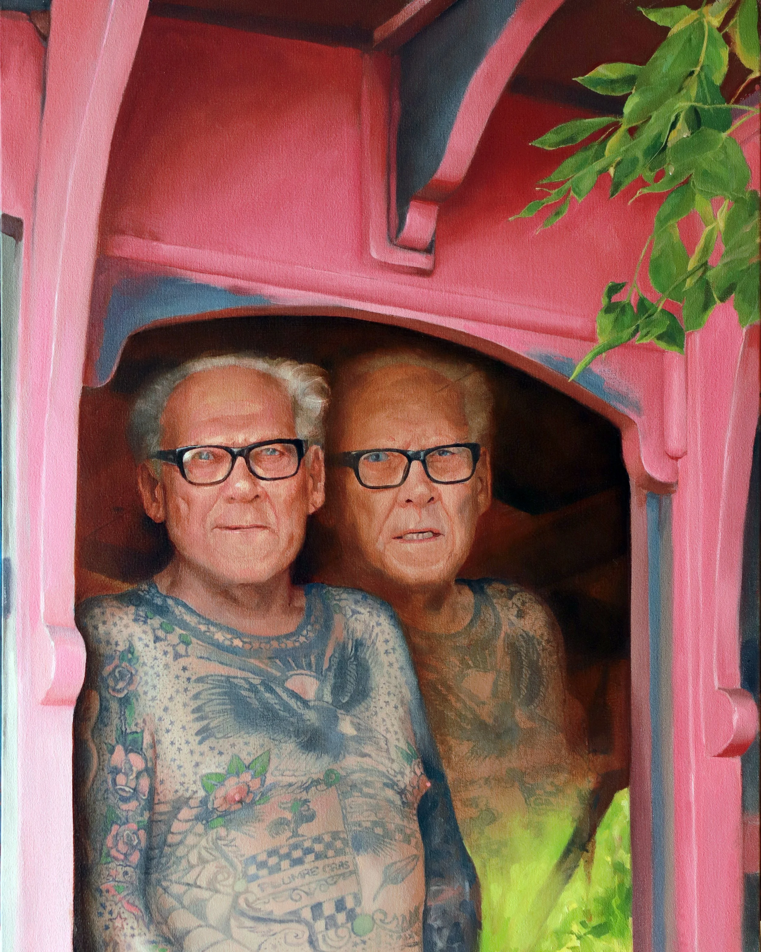 ‘Lyle Tuttle in Ukiah, CA, Double Vision’, oil on canvas, 30” x 24”, 2019