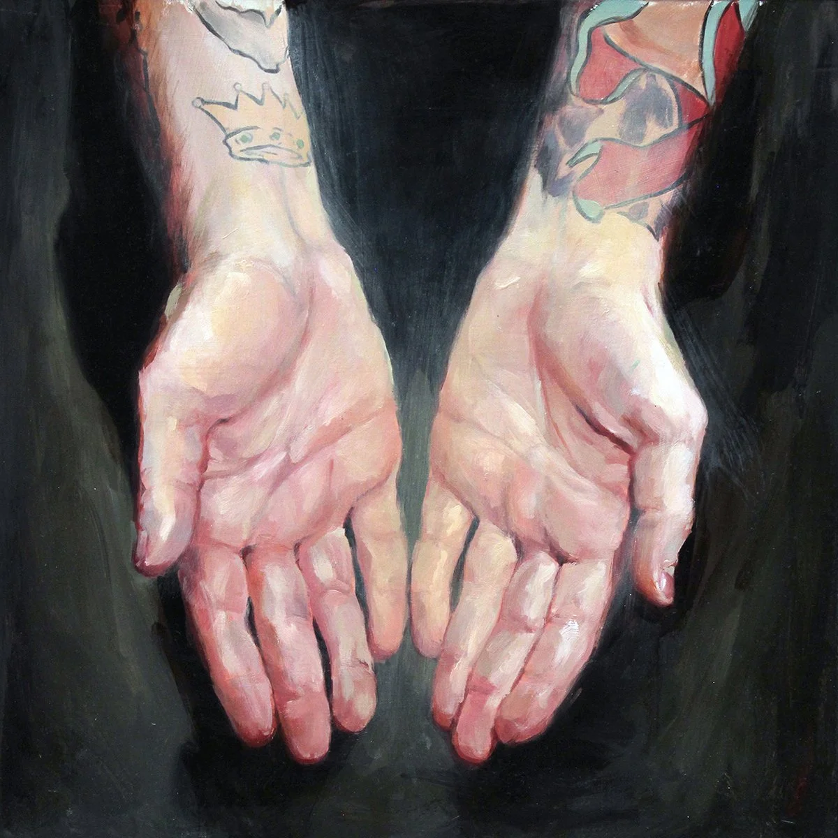 ‘Chris O’Donnell’s Hands’, oil on wood, 16” x 16”, 2007