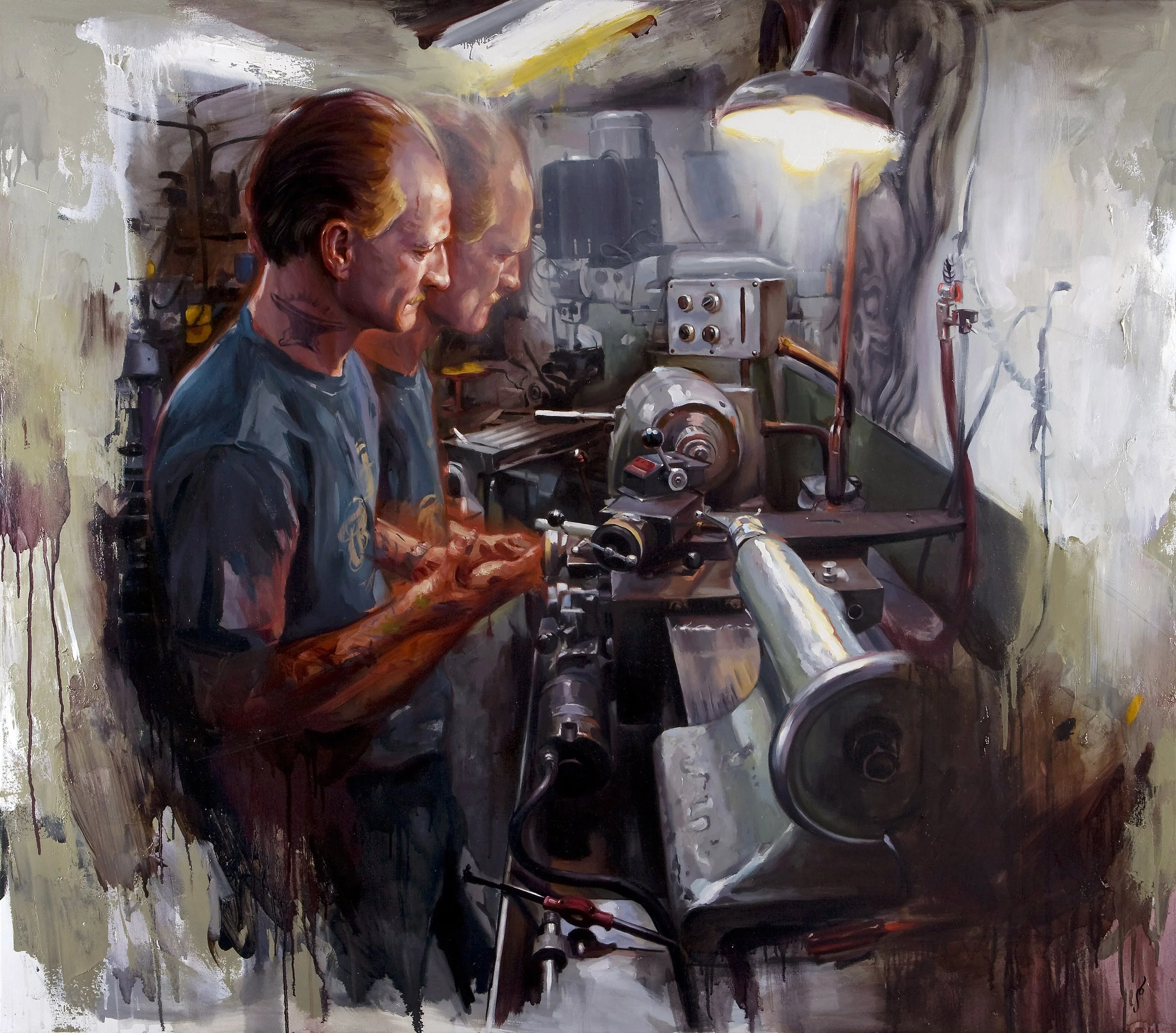 ‘Dan Dringenberg at Work’, oil on canvas, 56” x 64”, 2008