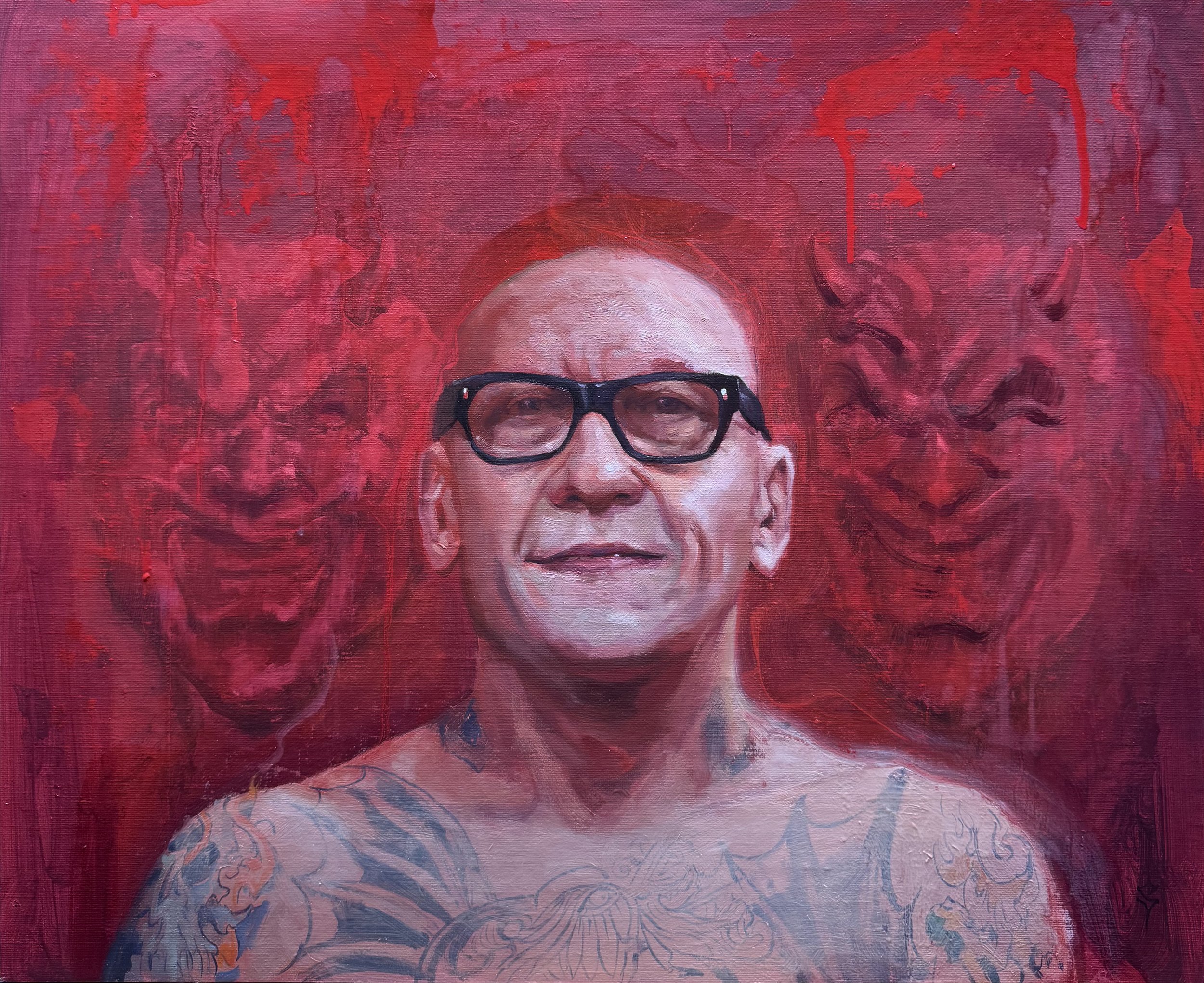 'Portrait Study of the Artist, Brad Fink, Devil Head Study’  (Work in Progress)