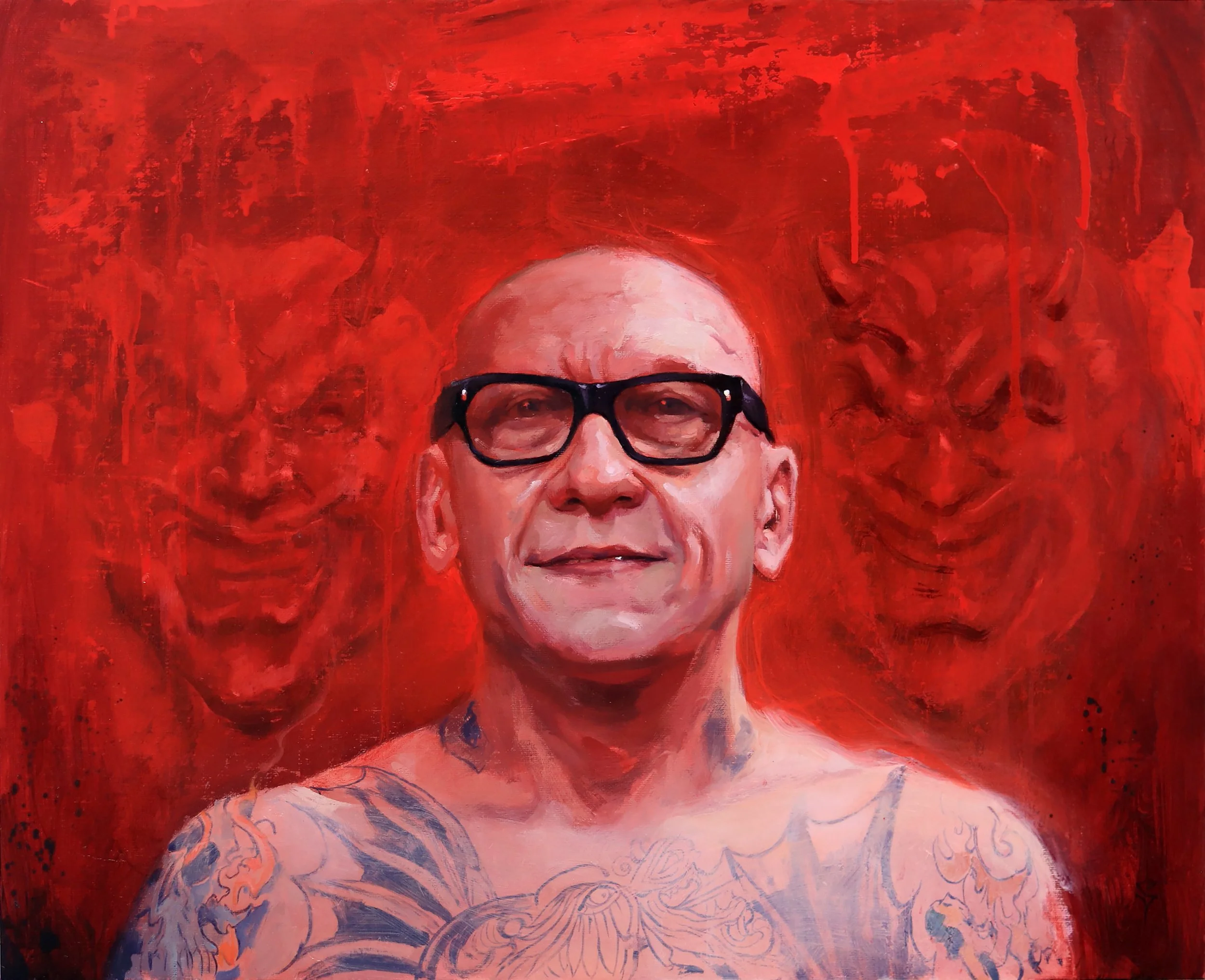 'Portrait Study of the Artist, Brad Fink, Devil Head Study’