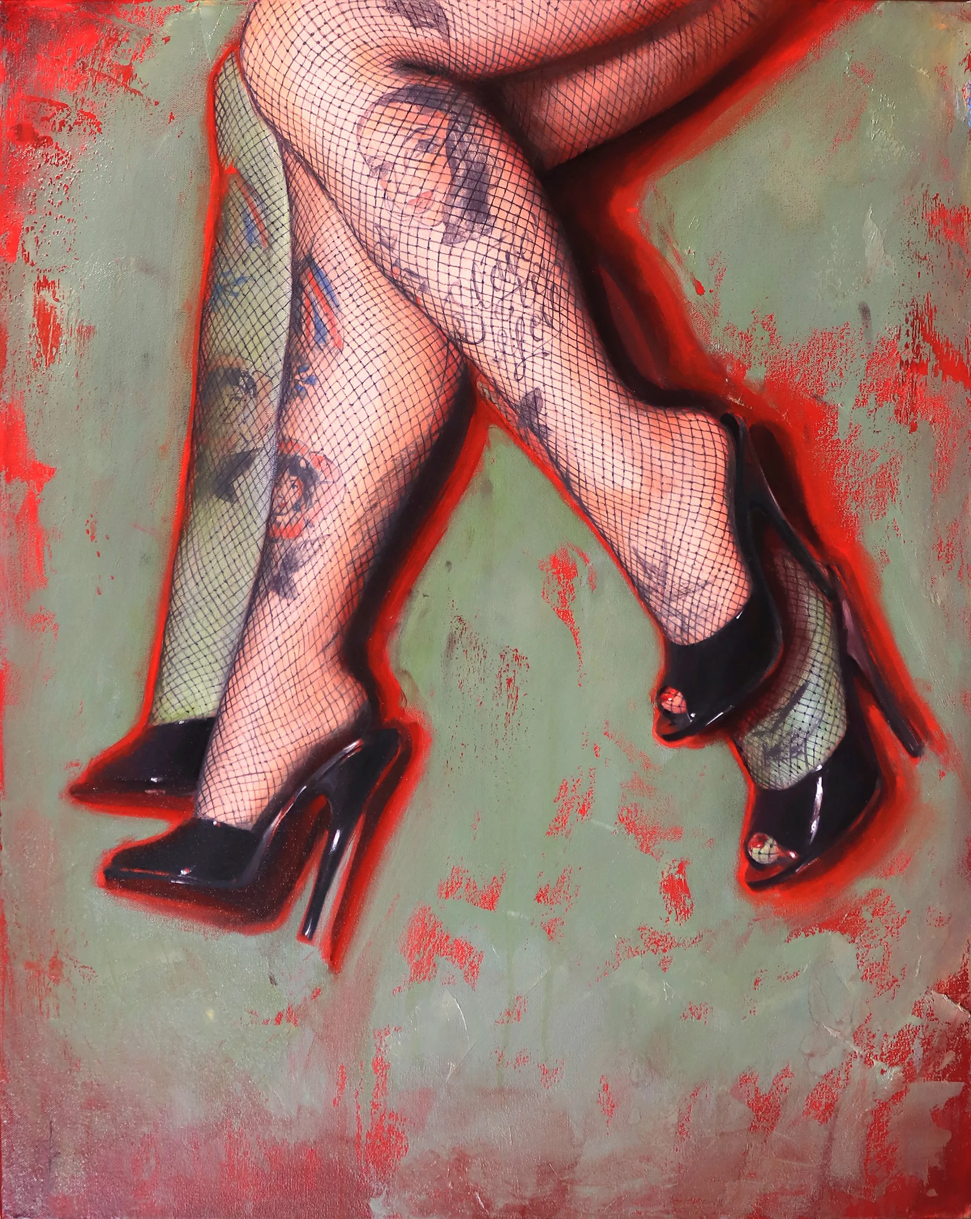  'Leila's Legs in Motion II', oil on canvas, 30” x 24”, 2026 