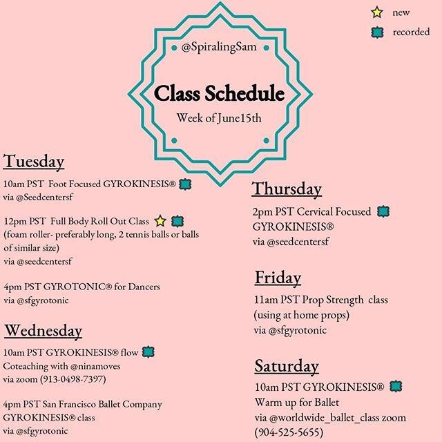 Heading into another week. Can anyone else believe we are in MID JUNE!? 🤯
Trying to keep the spirits up and the mind clear while we all navigate this time. Added a new roll out class, mostly because my body needs it 😏 .
.

A lot of classes are bein