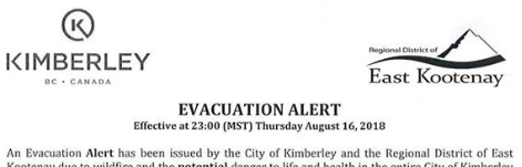 A snapshot of the evac alert from last summer. Life happens. Wildfires happen.