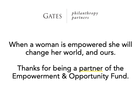 Donation message from The Bill and Melinda Gates Foundation.