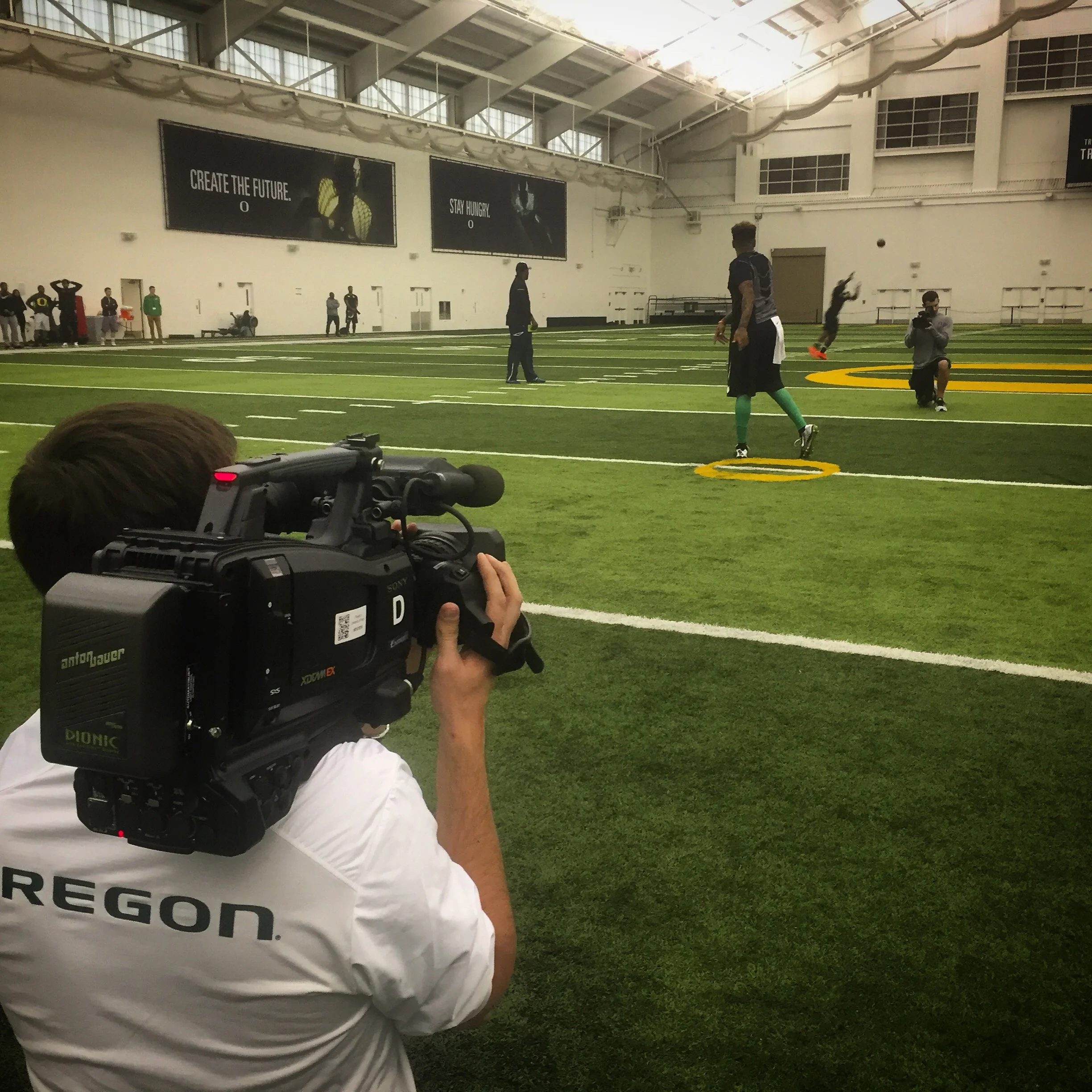 Shooting Oregon Pro Day for NFL Network and Pac 12 Networks