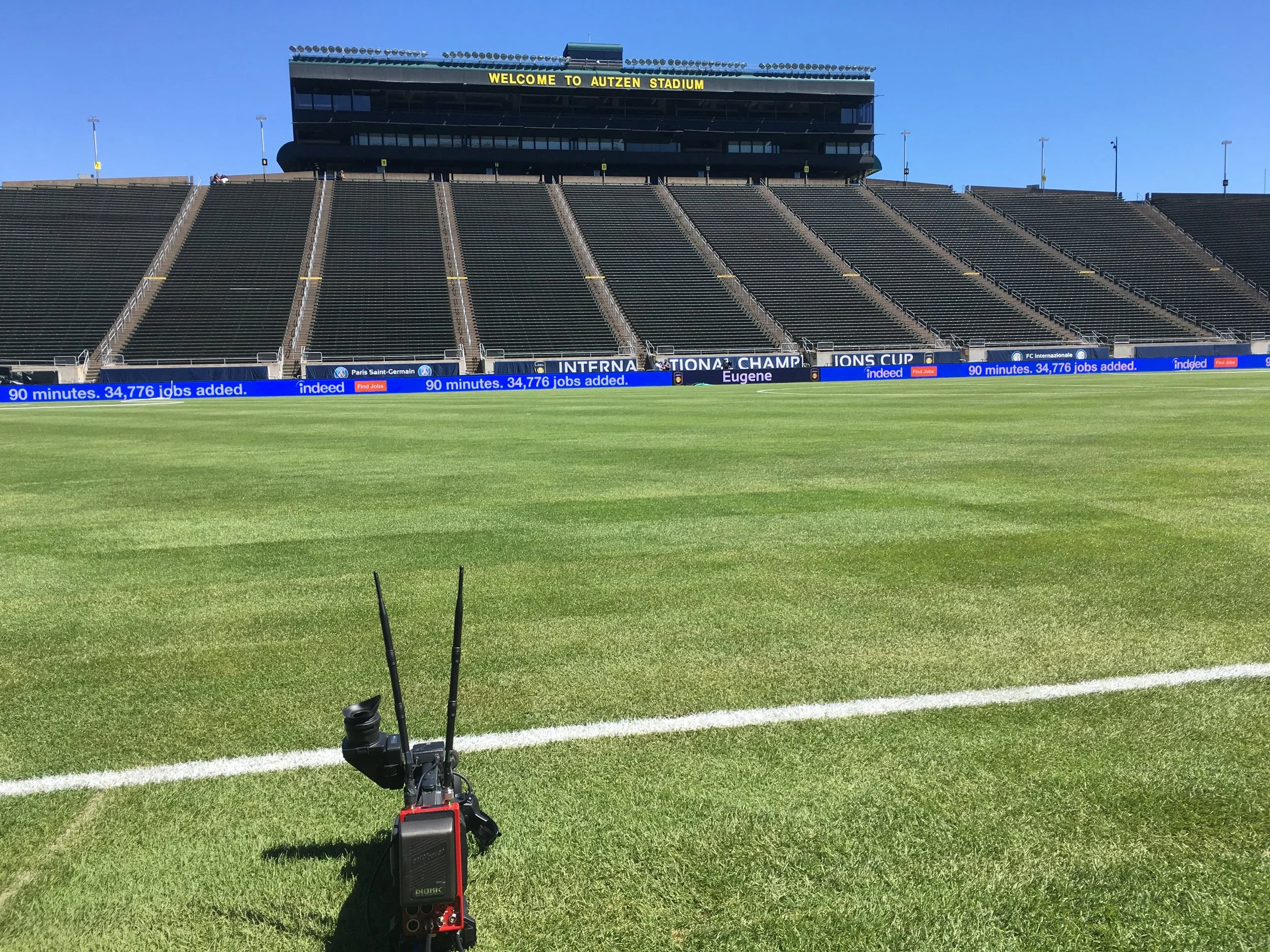 Running Camera at Autzen for an International Champions Cup Soccer Match