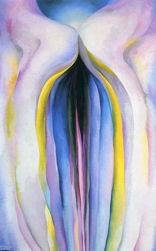 'Grey Lines with Black, Blue and Yellow' by Georgia O'Keeffe (1923)