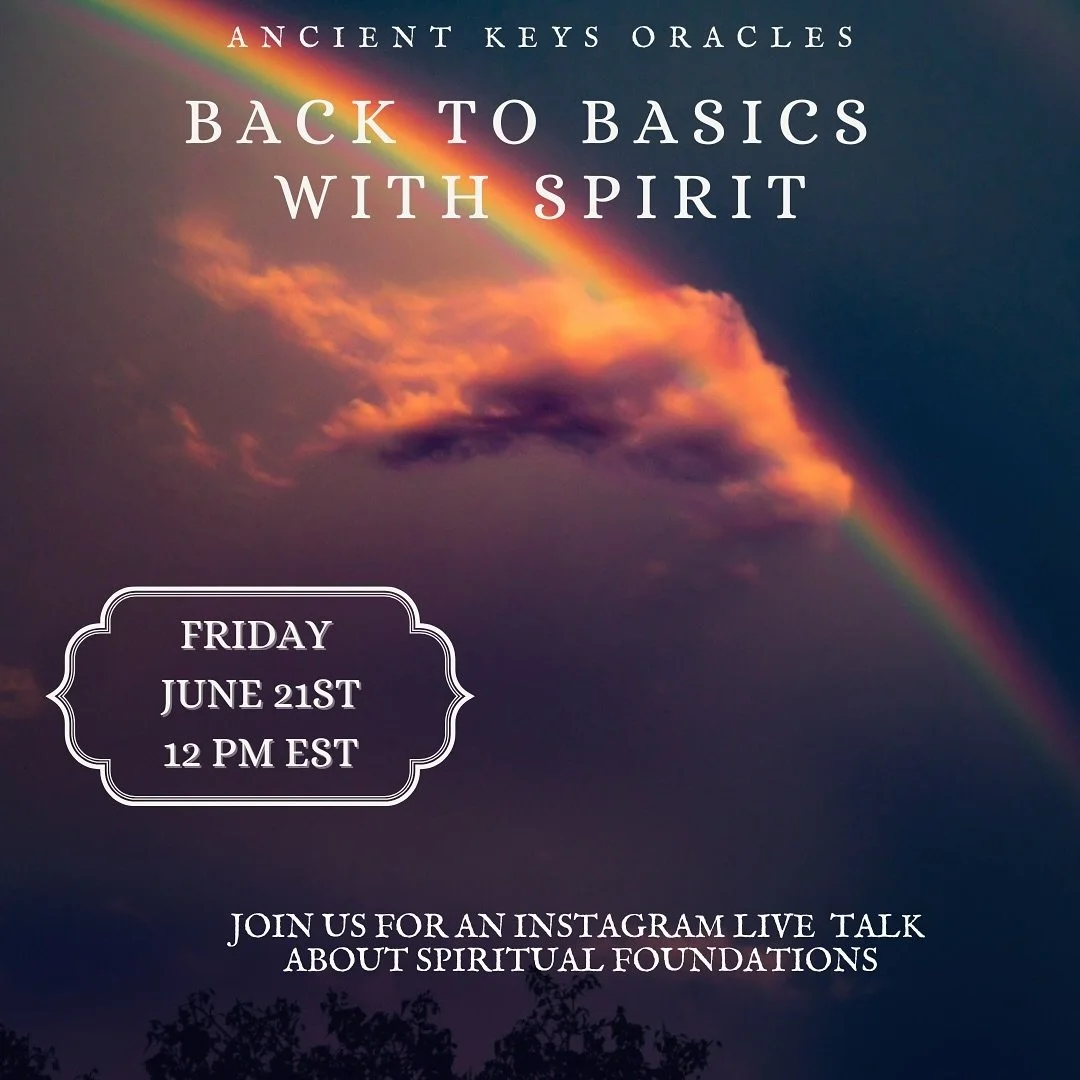 Back to Basics with Spirit✨🌈✨

Join @ancient_keys_oracles for our first  Instagram ✨LIVE✨

Friday June 21st at 12pm EST

@thequintessentialgarden &amp; @from_shadows_to_light will be talking about our spiritual foundations &amp; best practices as we