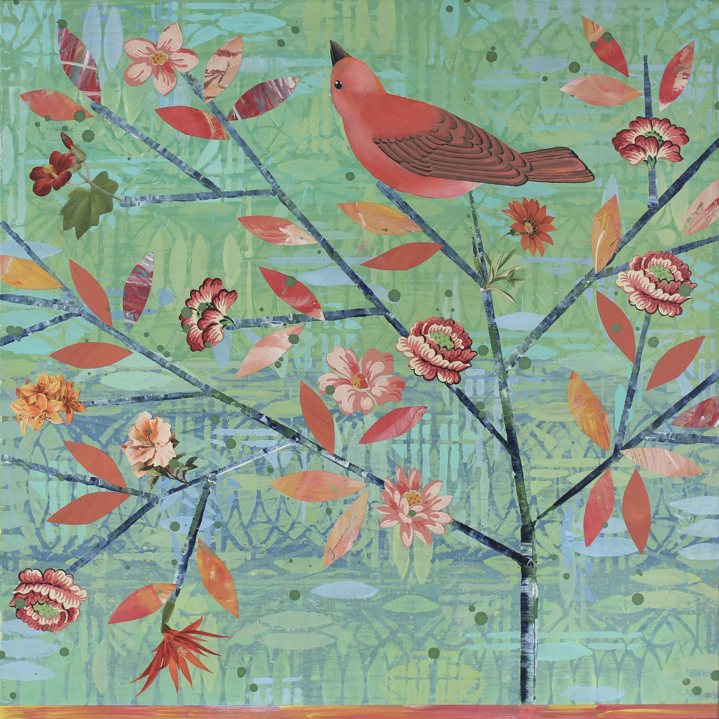  Flowering Tree Mixed media on birch panel 24x24”, 2021, $2,300 SOLD 