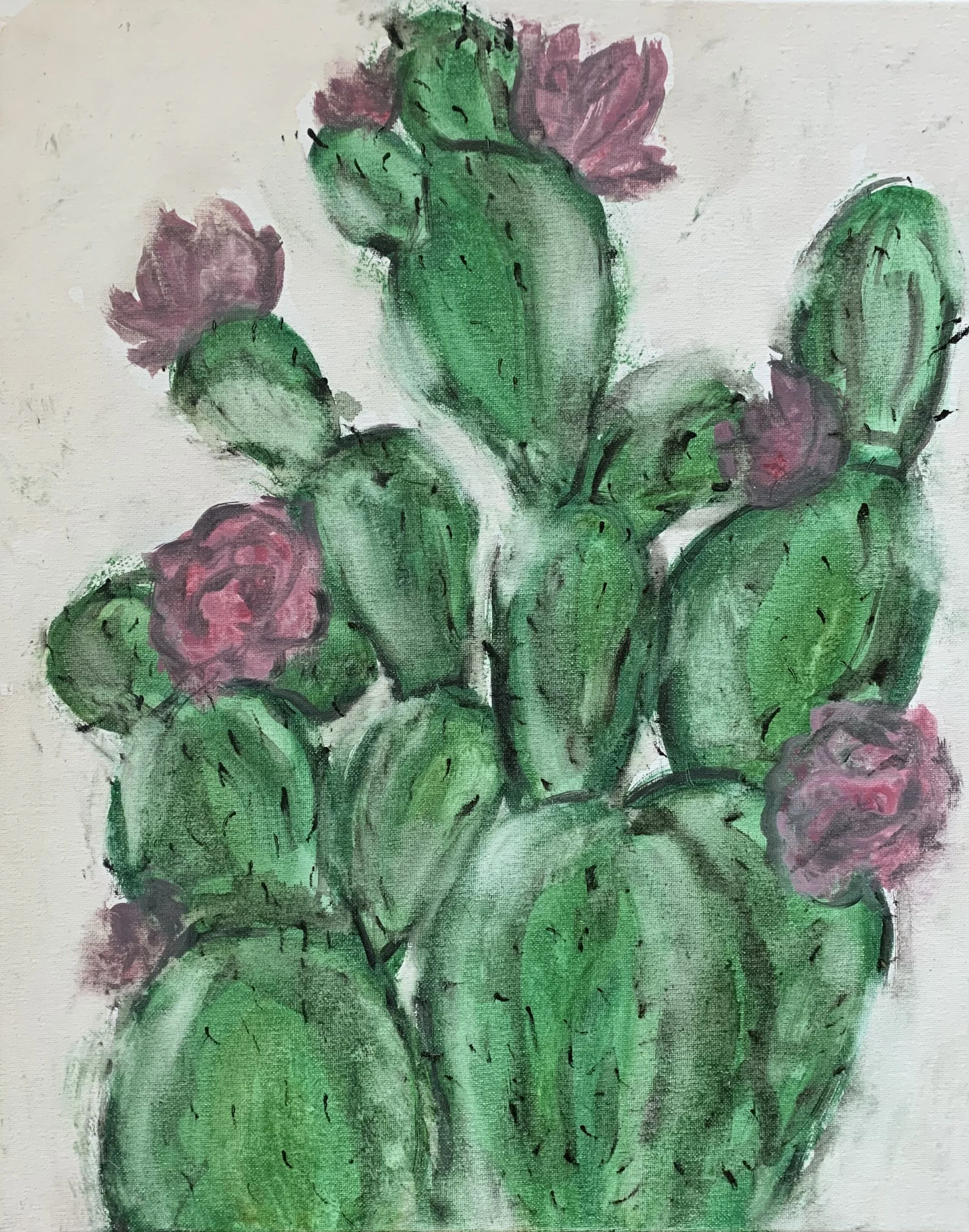 Abstract cactus painting