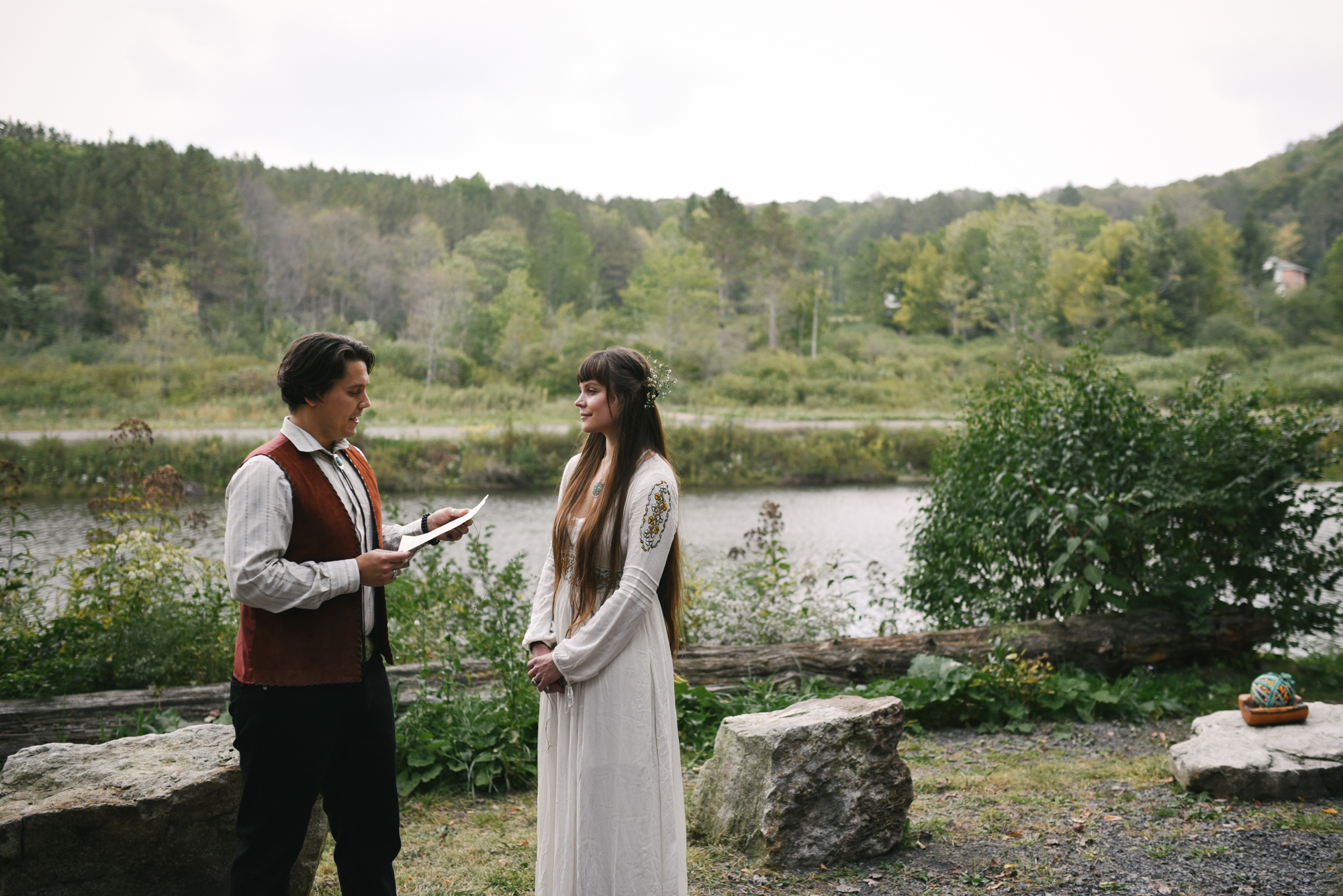  Mountain Wedding, Outdoors, Rustic, West Virginia, Maryland Wedding Photographer, DIY, Casual, Bride and Groom exchanging vows, boho wedding 
