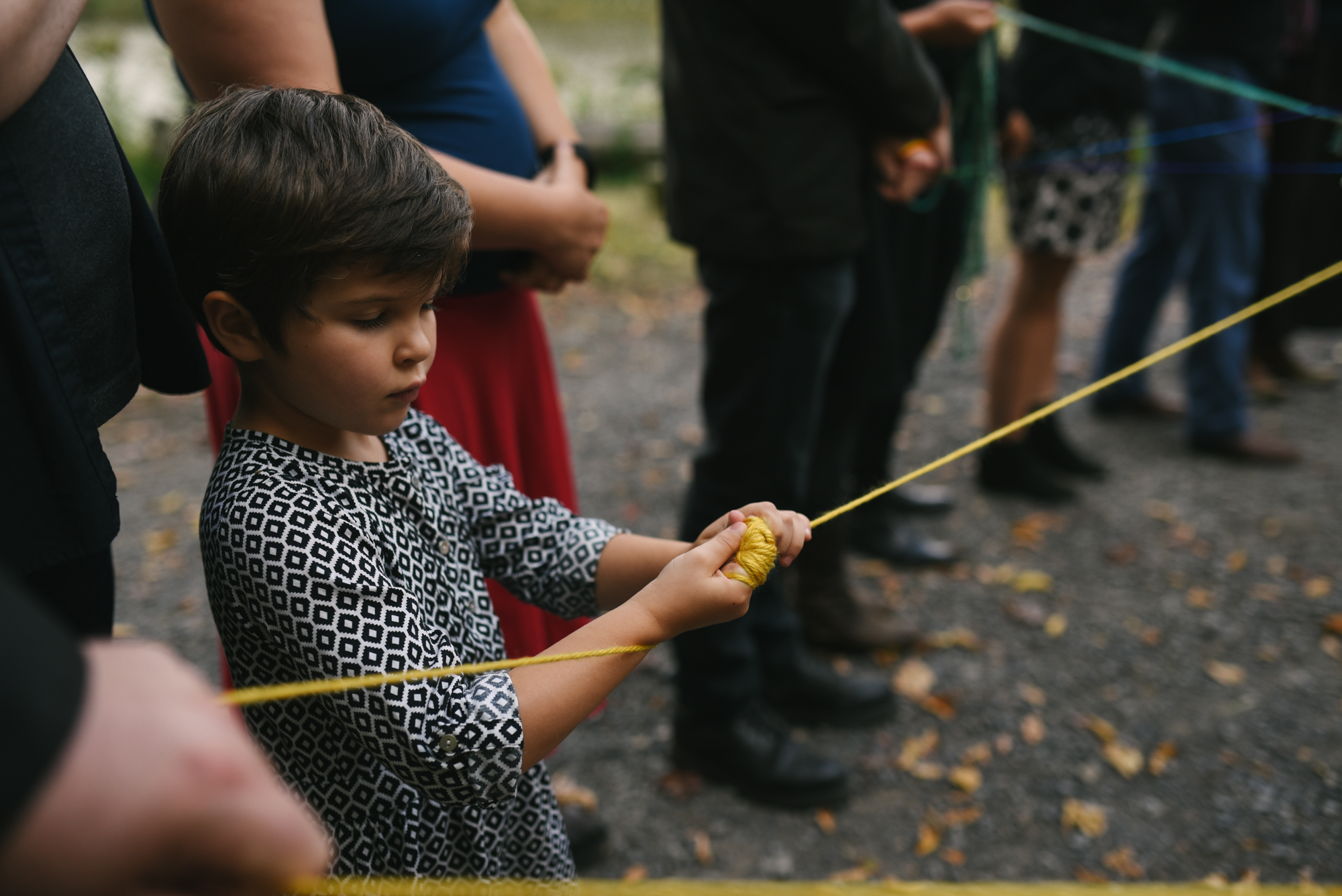  Mountain Wedding, Outdoors, Rustic, West Virginia, Maryland Wedding Photographer, DIY, Casual, little girl at yarn weaving ceremony 