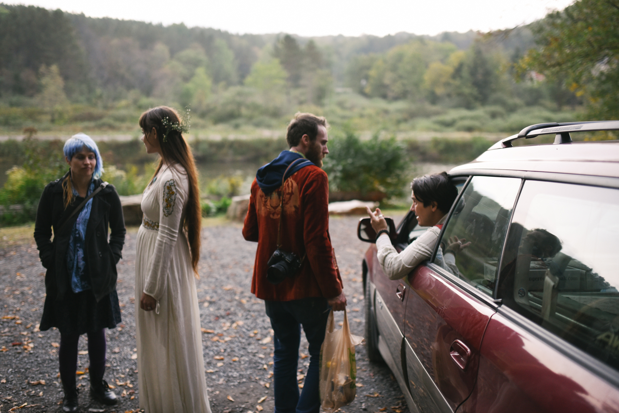  Mountain Wedding, Outdoors, Rustic, West Virginia, Maryland Wedding Photographer, DIY, Casual, guests leaving reception, bride saying goodbye to guests 