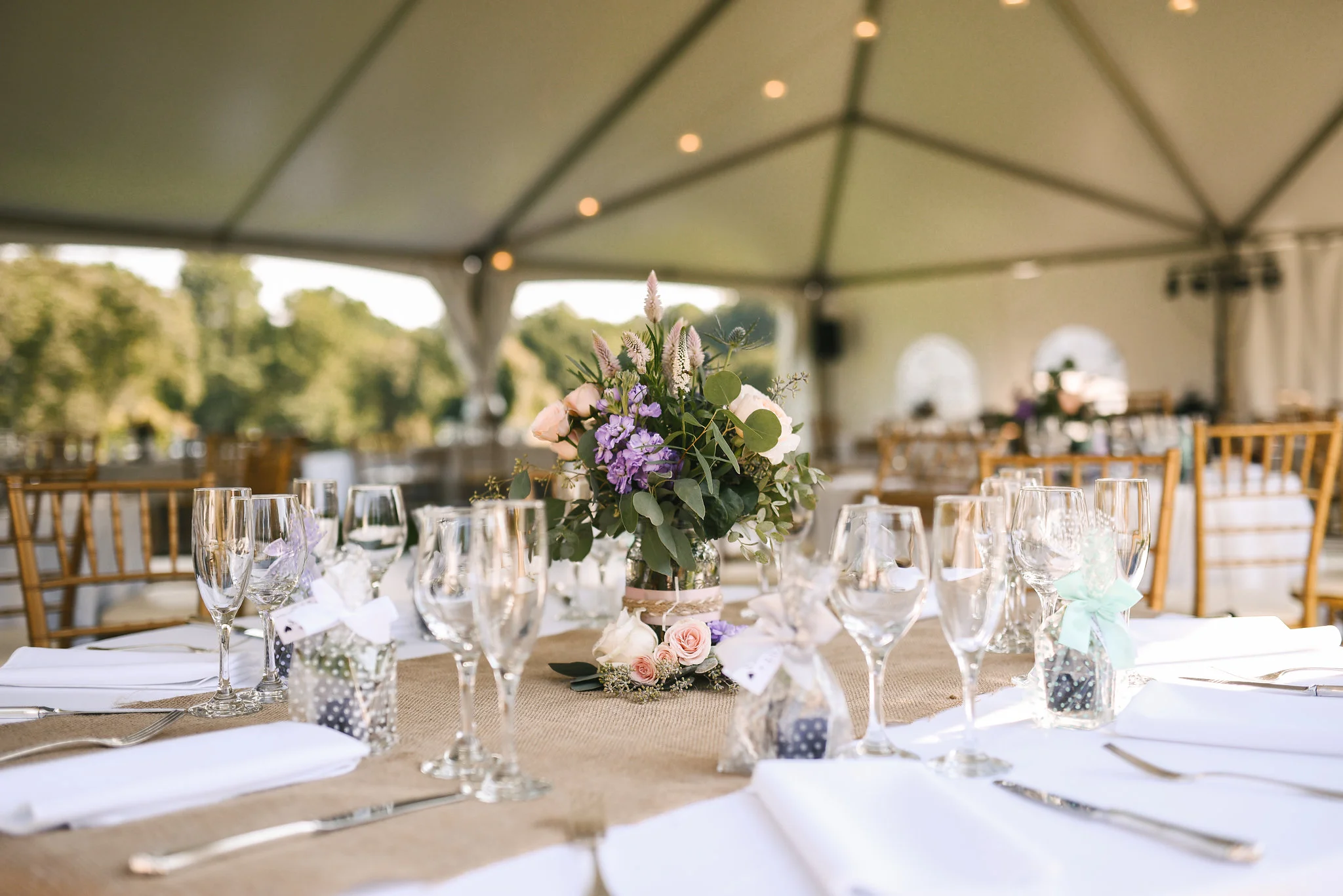 Maryland, Eastern Shore, Baltimore Wedding Photographer, Romantic, Boho, Backyard Wedding, Nature, White and Purple Flowers with Succulents, Michael Designs Florist, Table Settings at Reception