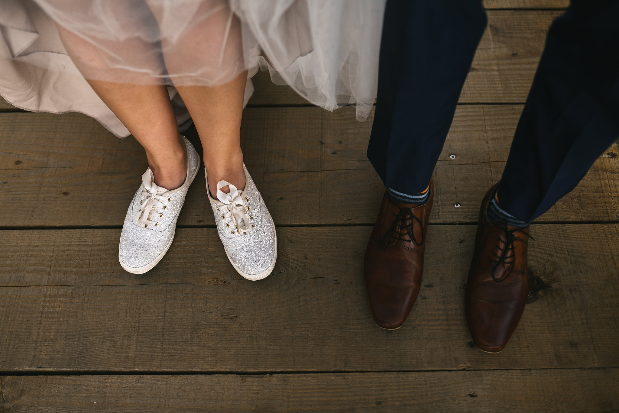  Baltimore, Canton, Modern, Outdoor Reception, Maryland Wedding Photographer, Romantic, Classic, Boston Street Pier Park, Shoes of bride and groom, glittery Keds sneakers, Stripped socks 