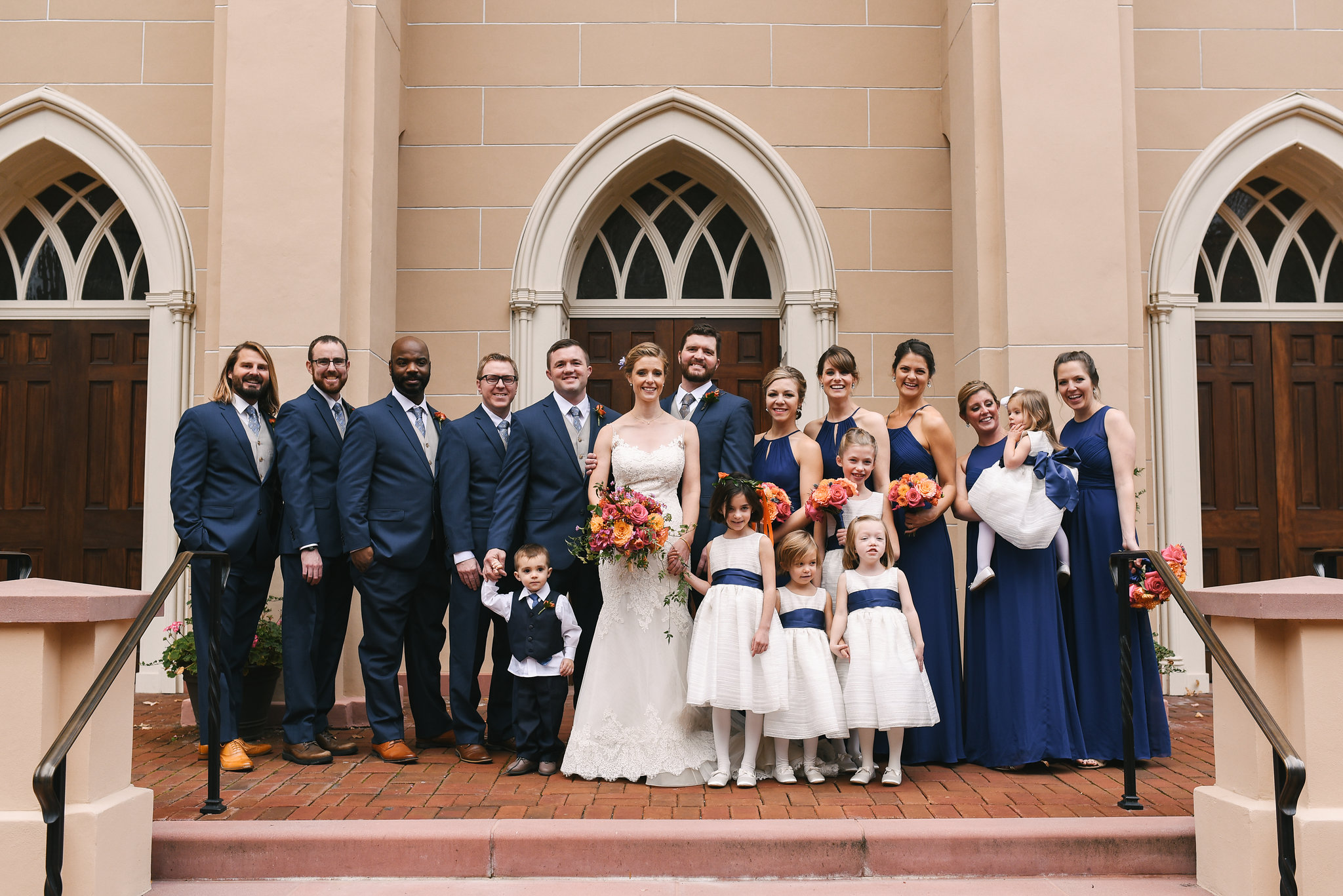 Alexandria, Fall Wedding, Historic, Old Town, DC, Jos A. Bank Suit, The Enchanted Florist, Wedding Party, Bridal Party, Lian Carlo Wedding Dress, Flower Girls