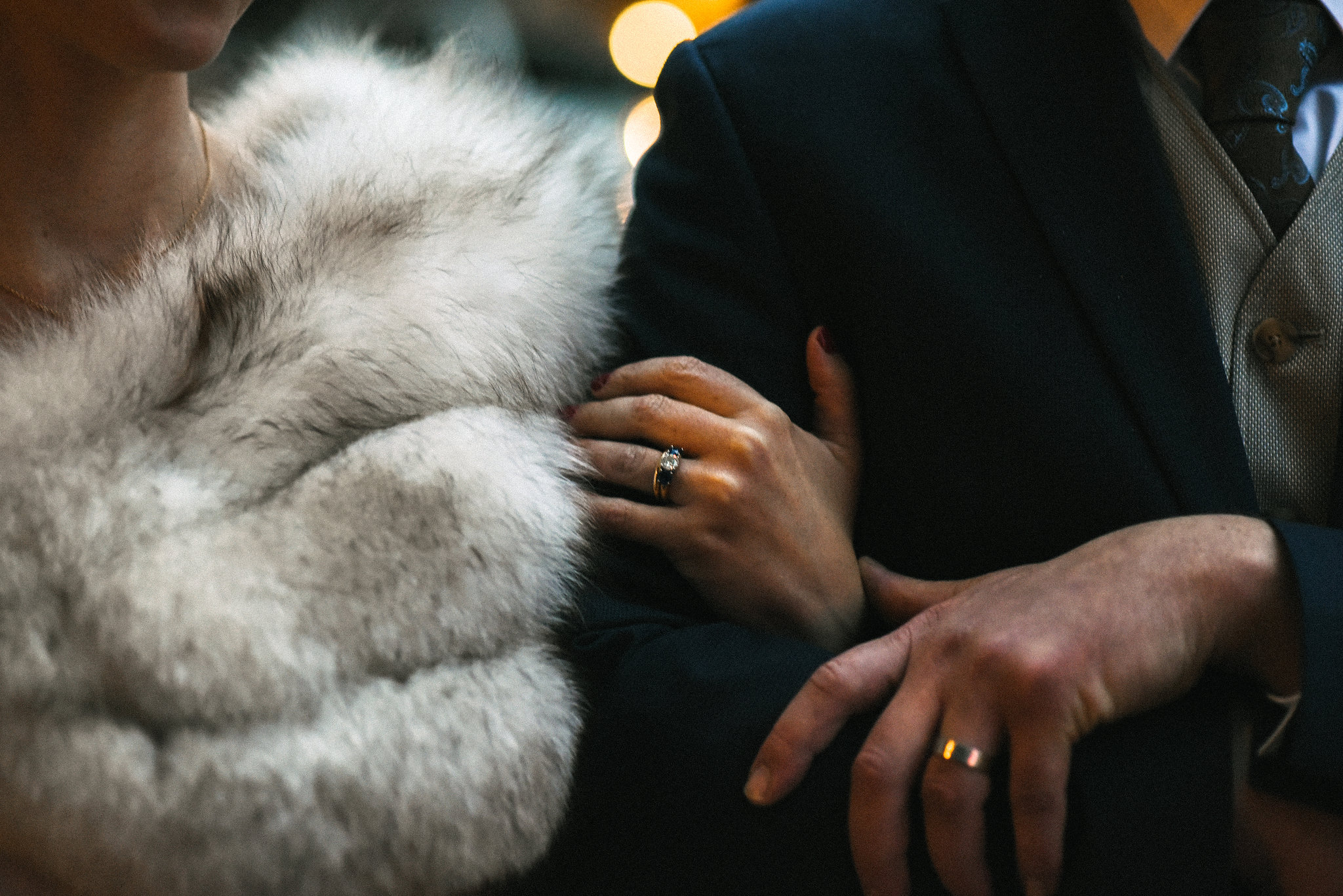 Alexandria, DC, Romantic, Vintage, Rustic, Bride and Groom, Wedding Detail, Wedding Rings, Forrell C. Jewelry, Fur Wrap