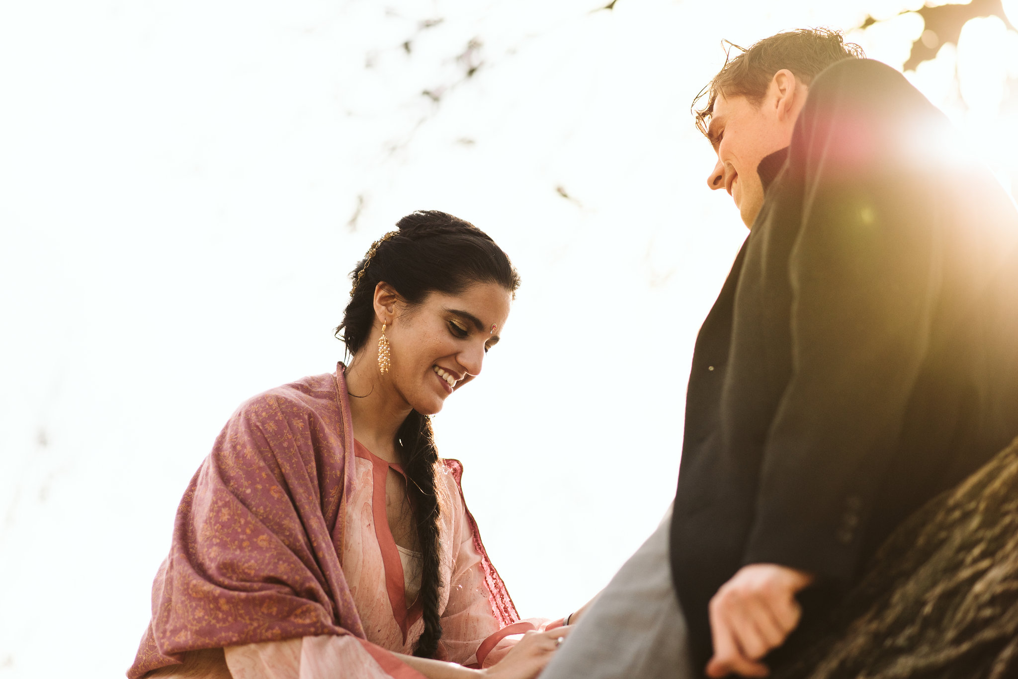 Elopement, Weekday Wedding, Towson, Rawlings Conservatory, Greenhouse, Baltimore Wedding Photographer, Indian American, Outdoor, Nature, Romantic, Garden, Bride Smiling