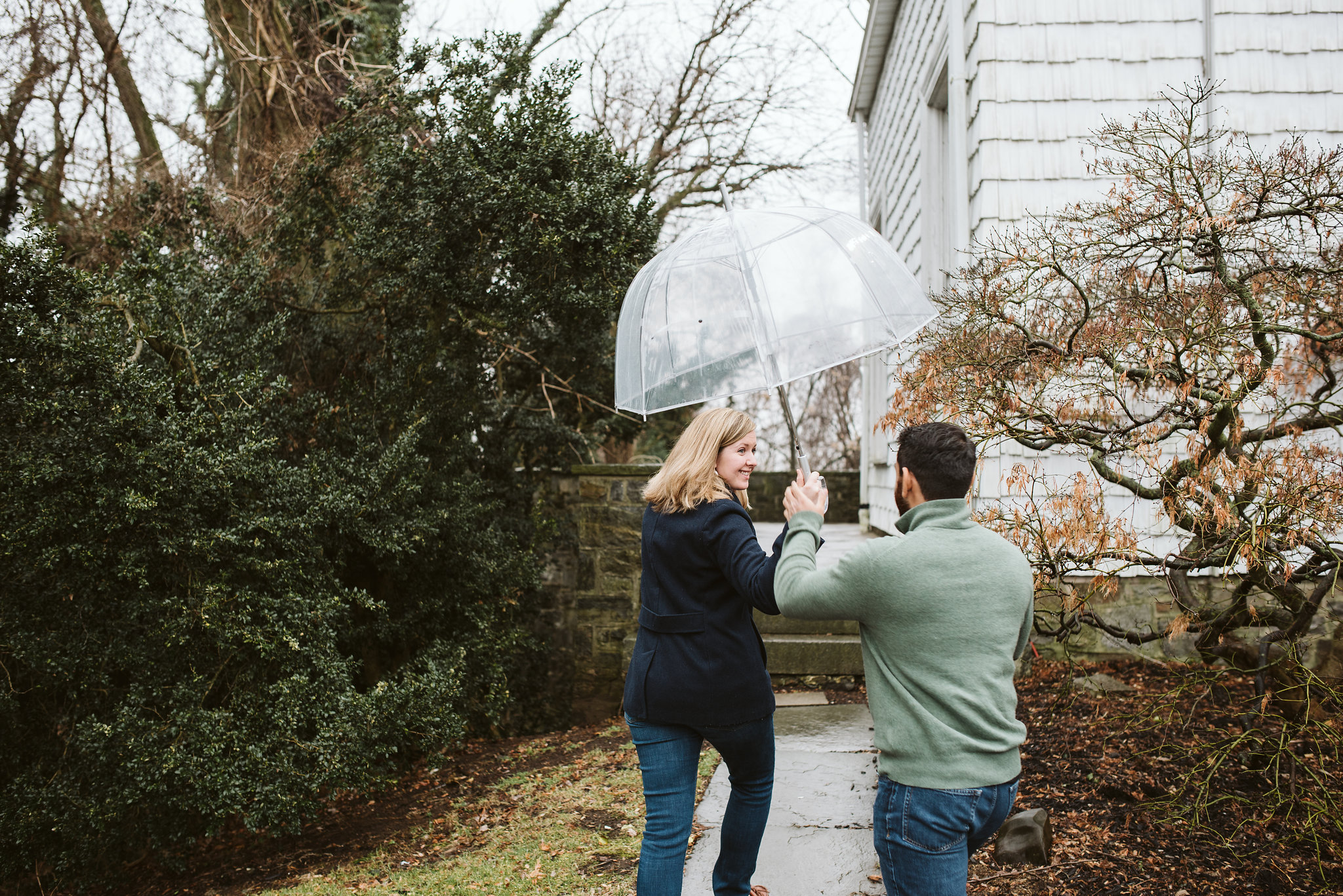 Engagement Photos, Rainy, Ellicott City, Maryland Wedding Photographer, Winter, Overhills Mansion, Indian American, Historical, Classic, Traditional, Outdoor, Umbrella