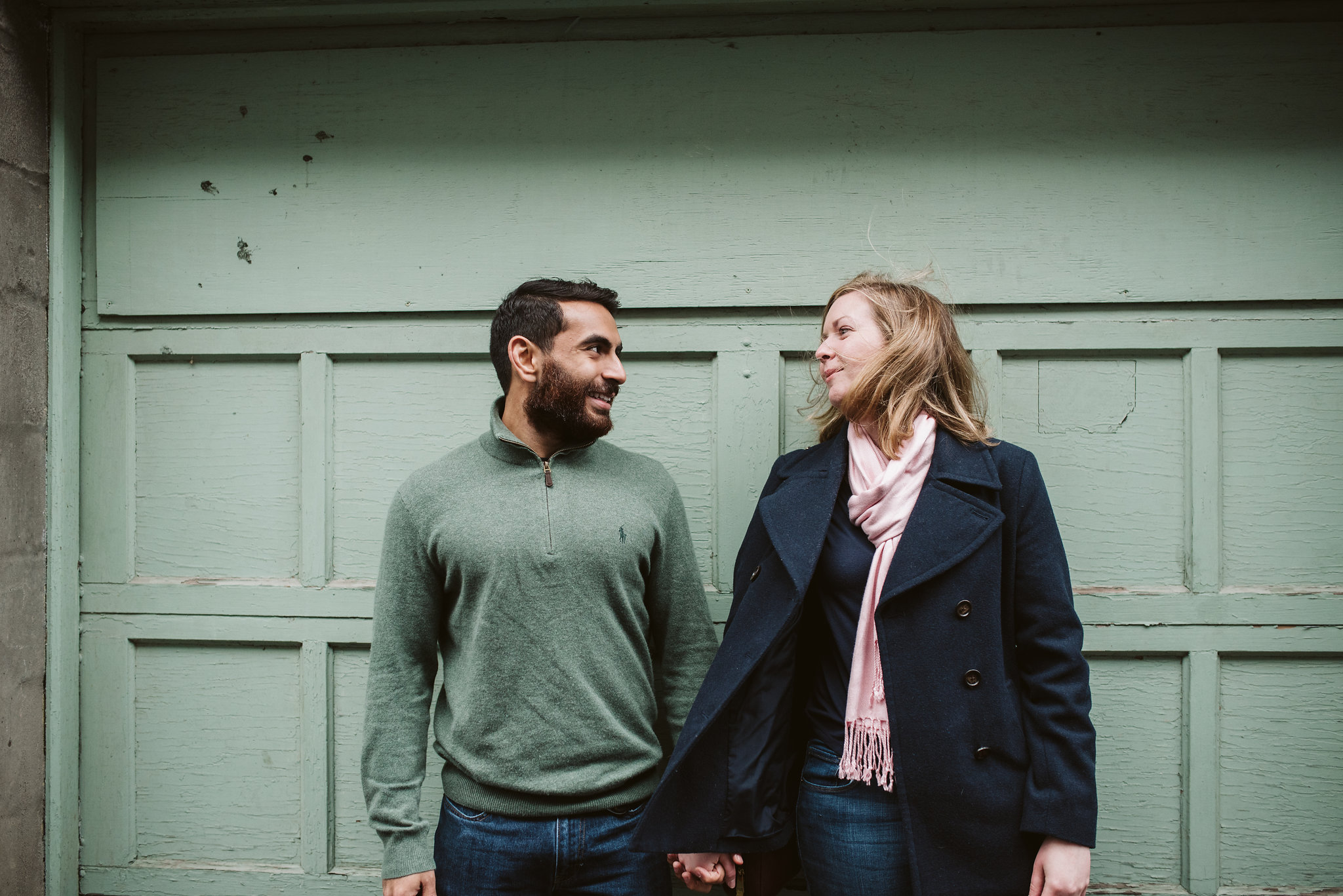 Engagement Photos, Rainy, Ellicott City, Maryland Wedding Photographer, Winter, Indian American, Traditional, Outdoor, Bride and Groom, Fun Background