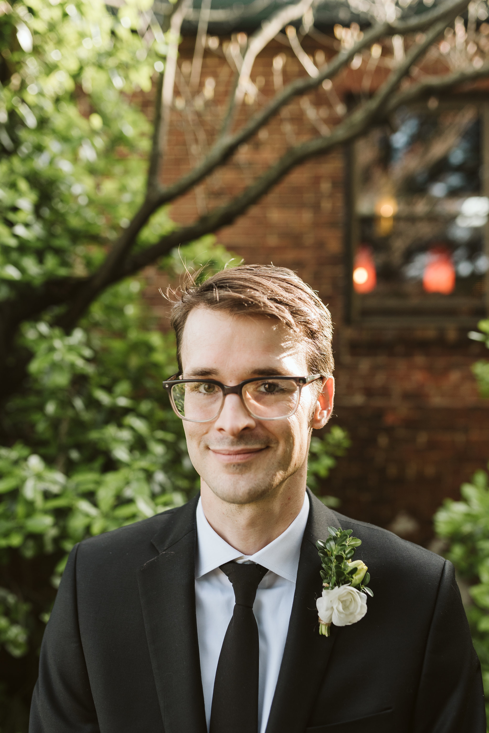  Baltimore, Maryland Wedding Photographer, Hampden, Eco-Friendly, Green, The Elm, Simple and Classic, Vintage, Portrait of Groom in Black Suit 