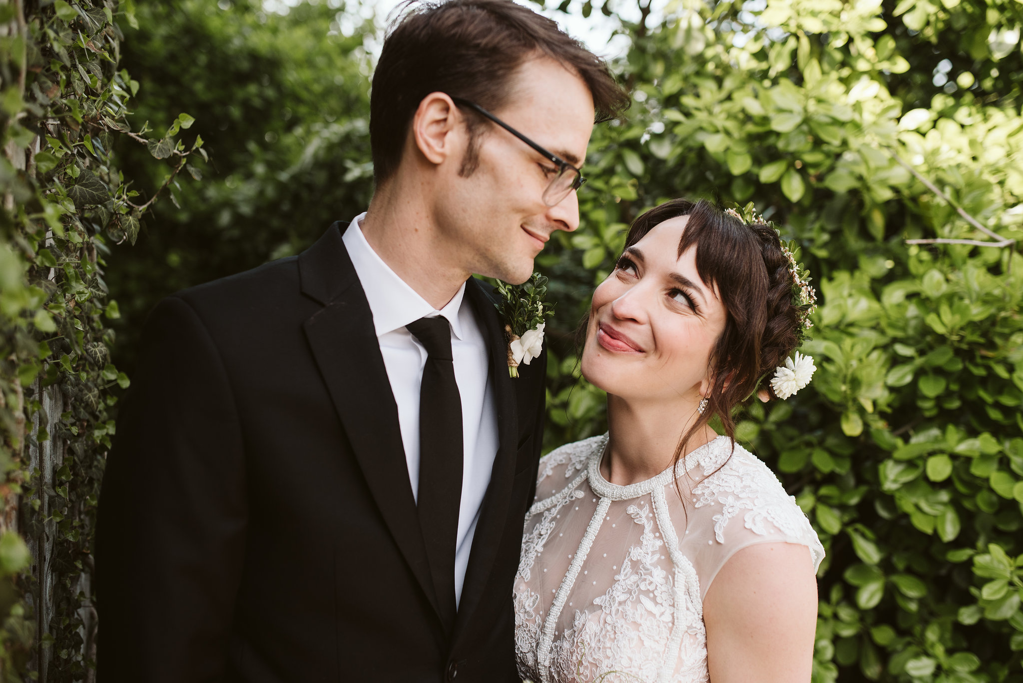  Baltimore, Maryland Wedding Photographer, Hampden, Eco-Friendly, Green, The Elm, Simple and Classic, Vintage, Sweet Portrait of Bride and Groom Looking at Each Other 