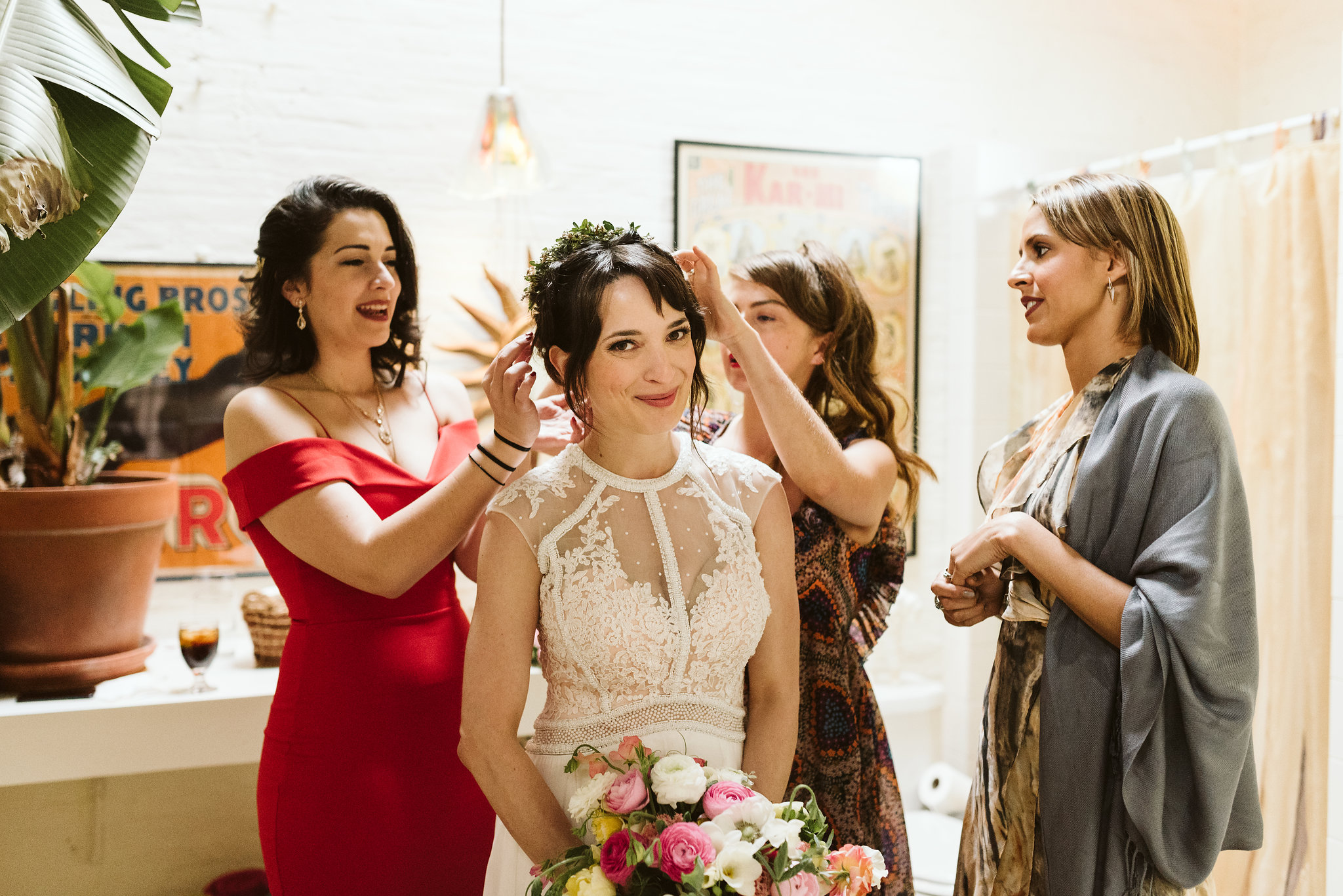  Baltimore, Maryland Wedding Photographer, Hampden, Eco-Friendly, Green, The Elm, Simple and Classic, Vintage, Friends Helping Bride Get Ready, La Vie En Blanc, Thred Up 