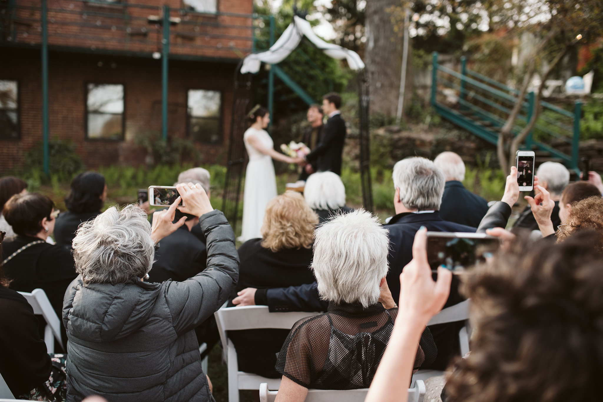  Baltimore, Maryland Wedding Photographer, Hampden, Eco-Friendly, Green, The Elm, Simple and Classic, Vintage, Family Taking Photo at Ceremony 