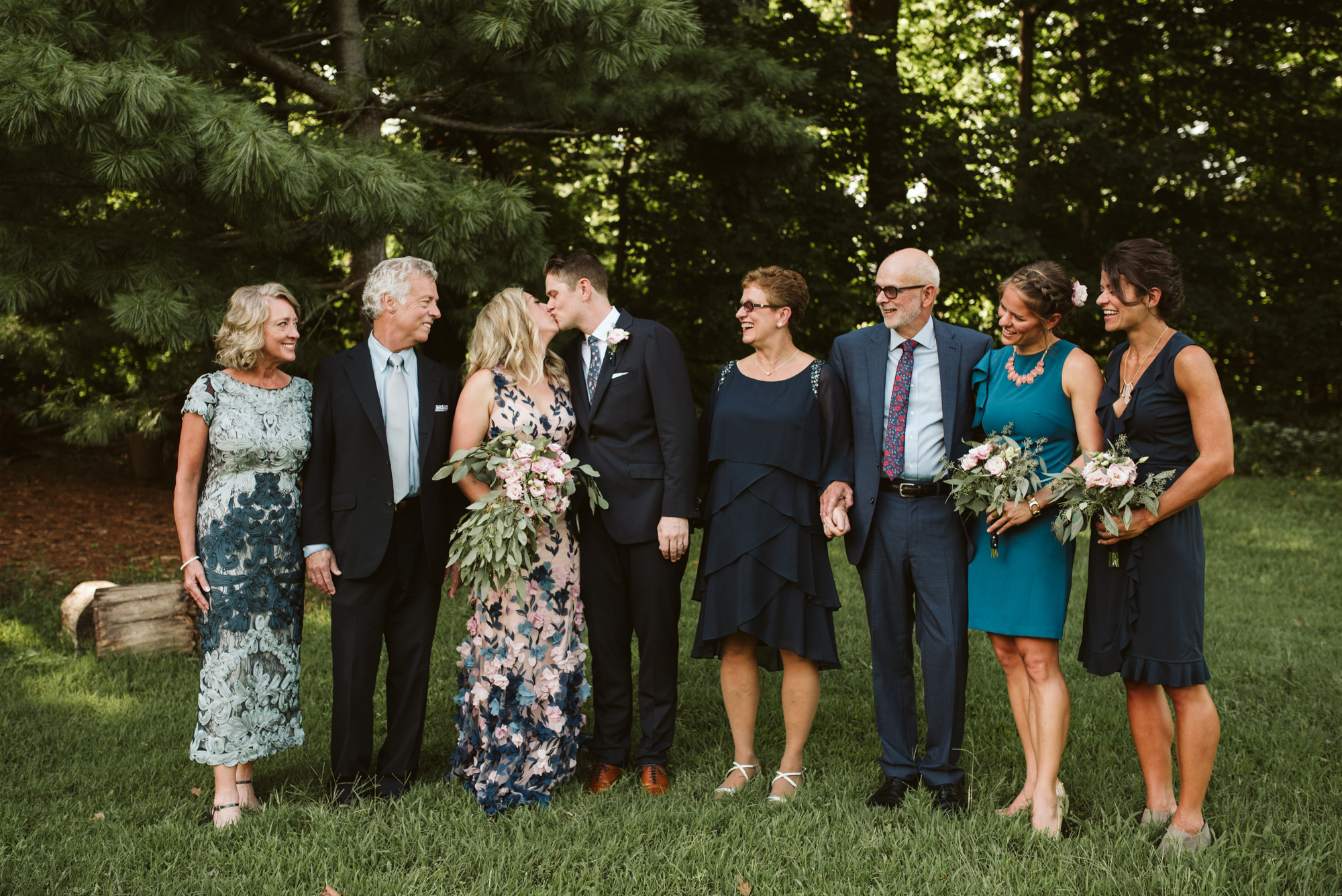 Pop-up Ceremony, Outdoor Wedding, Casual, Simple, Lake Roland, Baltimore, Maryland Wedding Photographer, Laid Back, DIY Flowers, September Wedding, Family Portrait