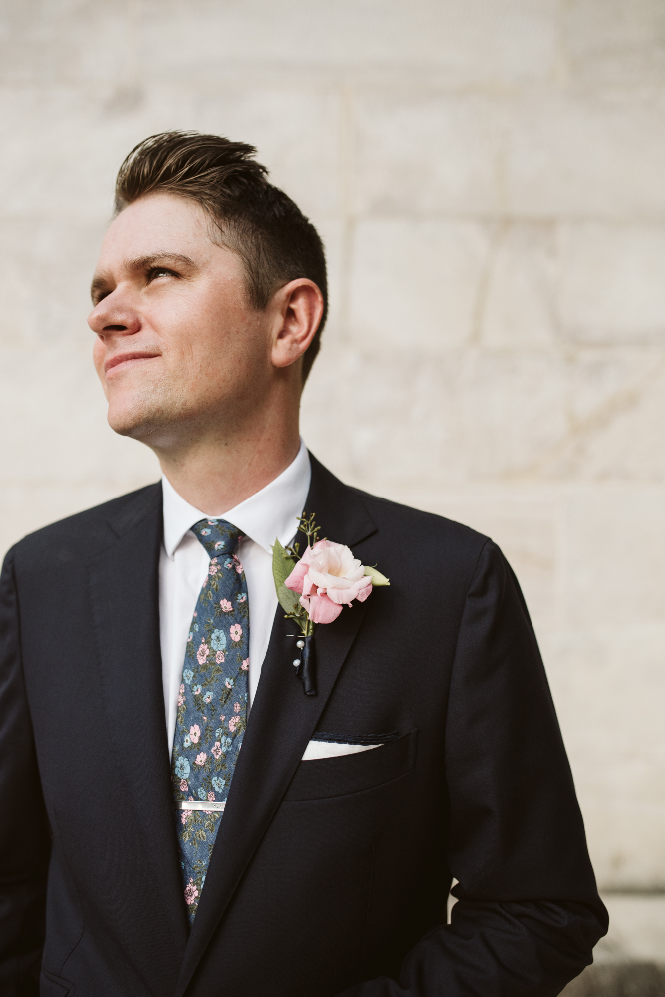 Pop-up Ceremony, Outdoor Wedding, Casual, Simple, Lake Roland, Baltimore, Maryland Wedding Photographer, Laid Back, Groom Portrait, Bonobos Tie, Suit Supply, DIY Flowers