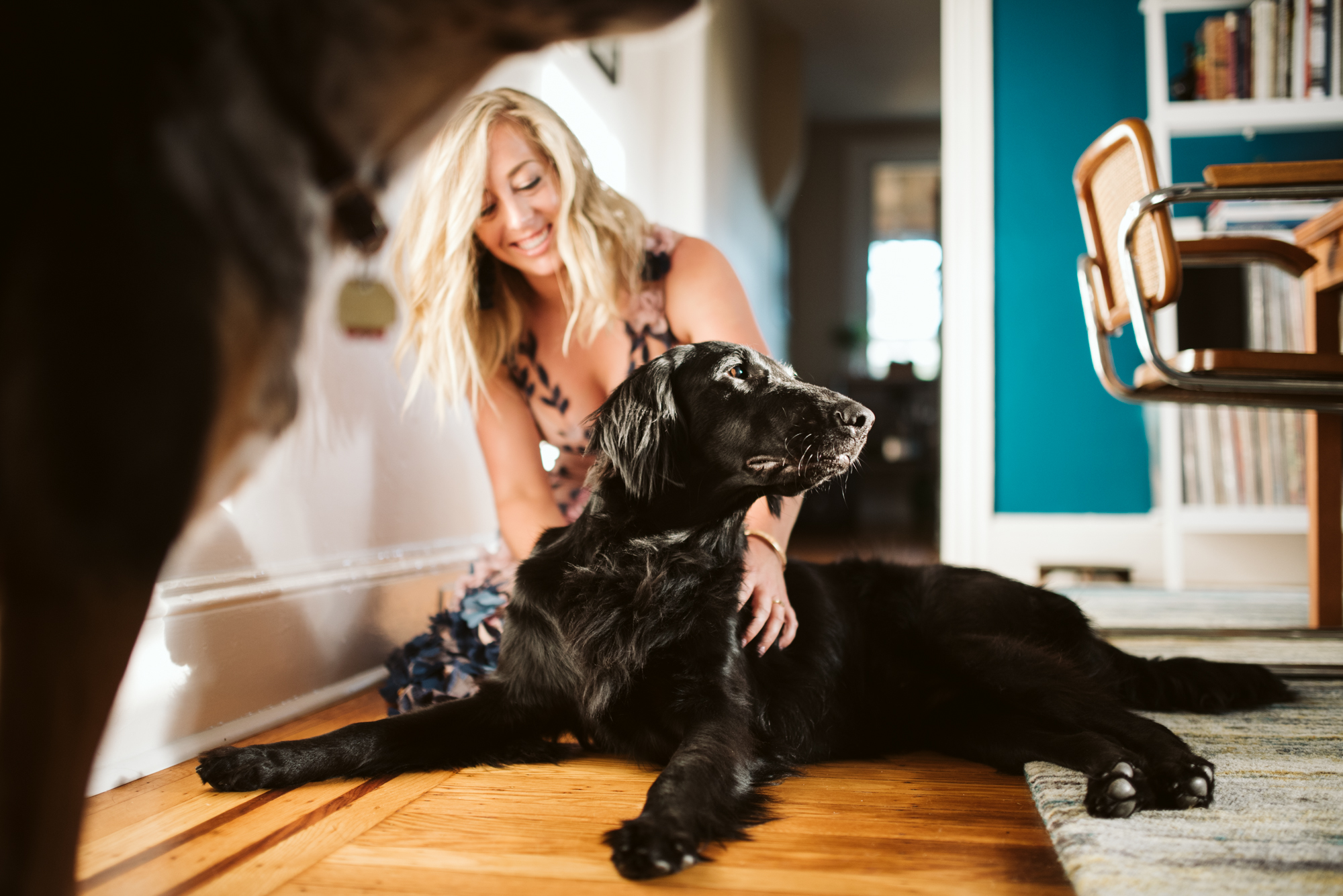 Pop-up Ceremony, Outdoor Wedding, Casual, Simple, Lake Roland, Baltimore, Maryland Wedding Photographer, Laid Back, Bride and at Home with Dogs