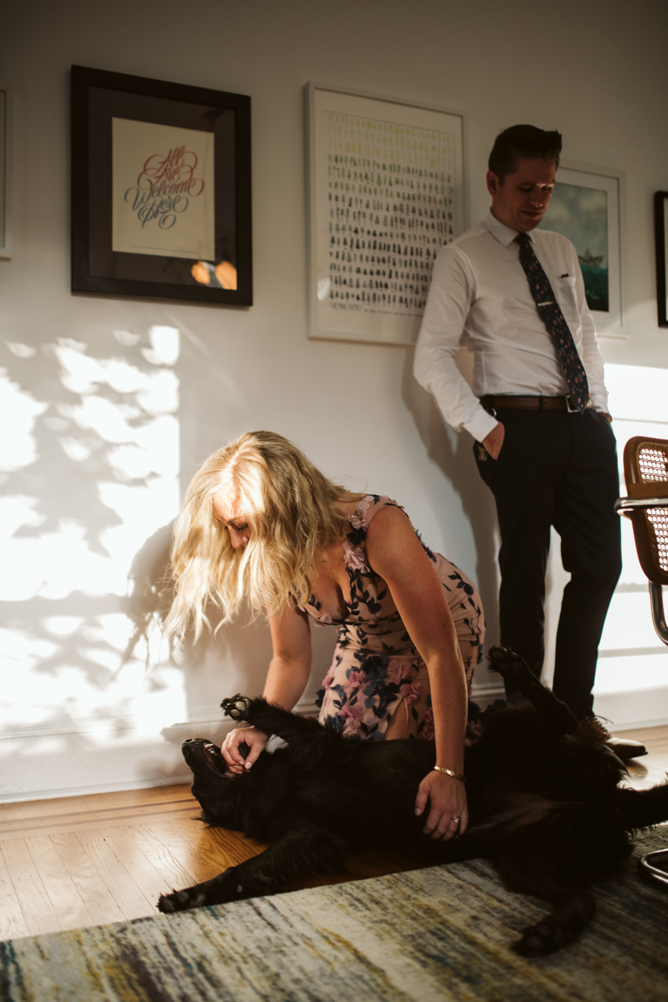 Pop-up Ceremony, Outdoor Wedding, Casual, Simple, Lake Roland, Baltimore, Maryland Wedding Photographer, Laid Back, Bride and Groom with Pets, Dogs on Wedding Day