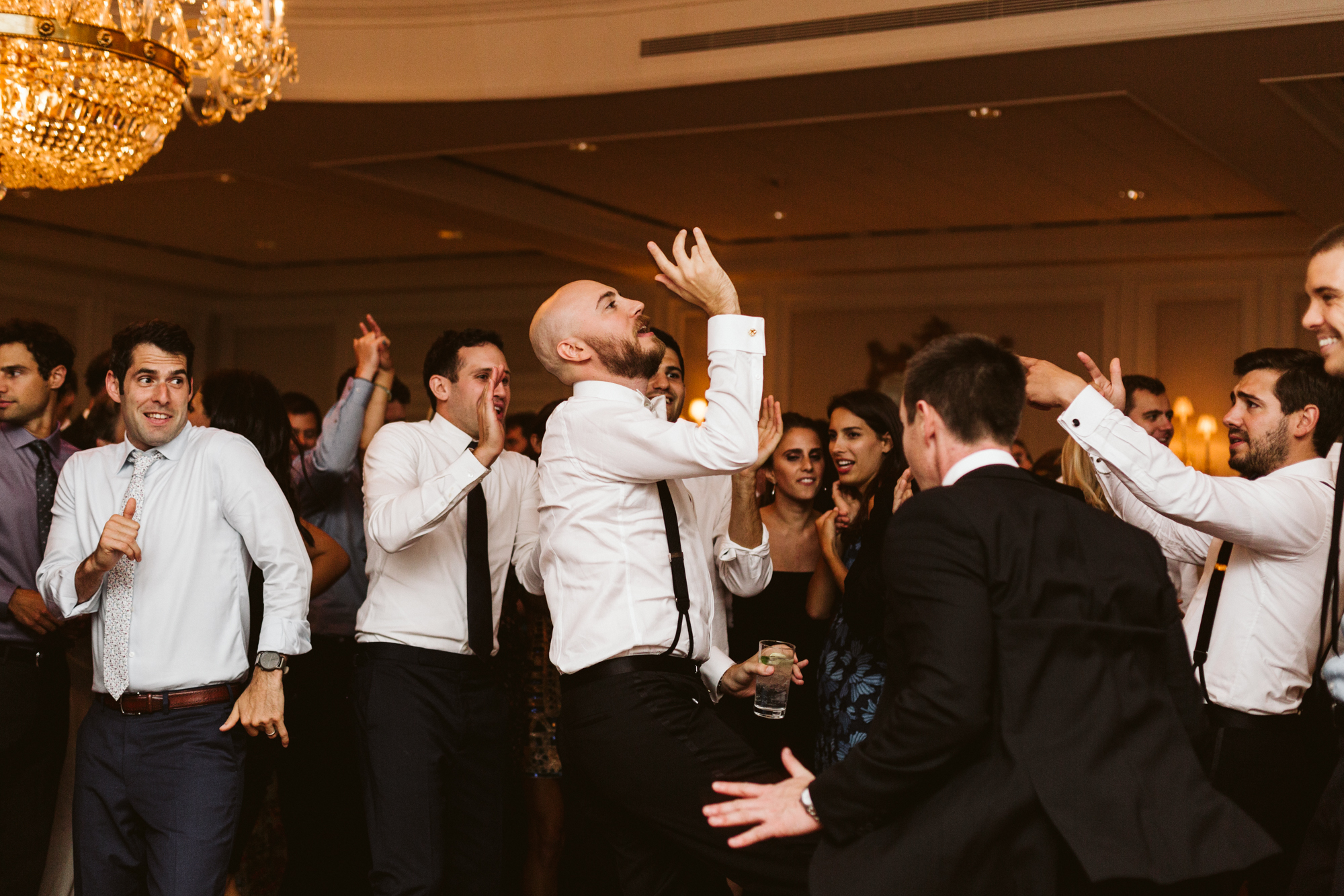 Elegant, Columbia Country Club, Chevy Chase Maryland, Baltimore Wedding Photographer, Classic, Traditional, Groom and Groomsmen Dancing at Reception, Bachelor Boys Band