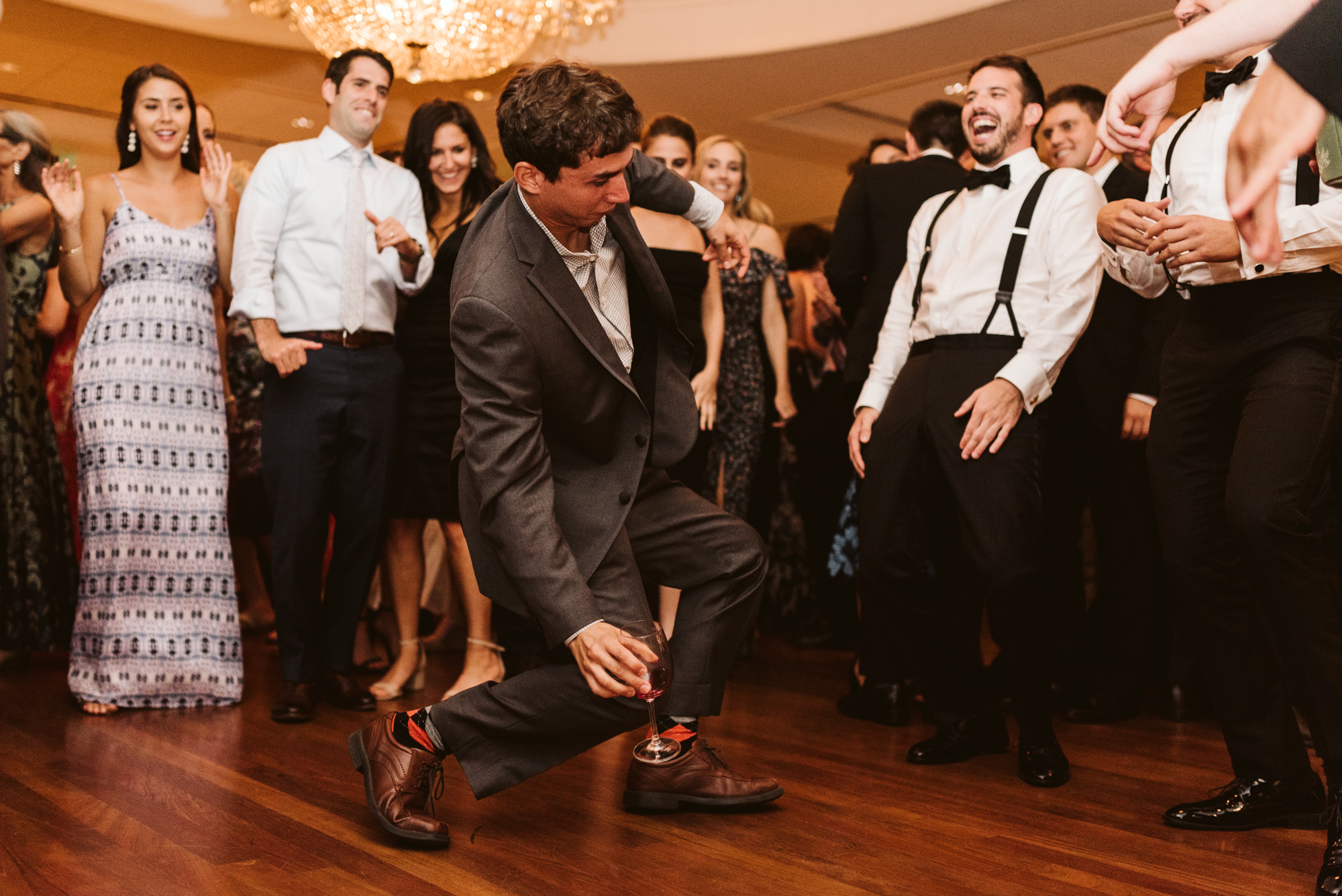 Elegant, Columbia Country Club, Chevy Chase Maryland, Baltimore Wedding Photographer, Classic, Traditional, Fun Dance Moves at Wedding Reception, Candid Photo