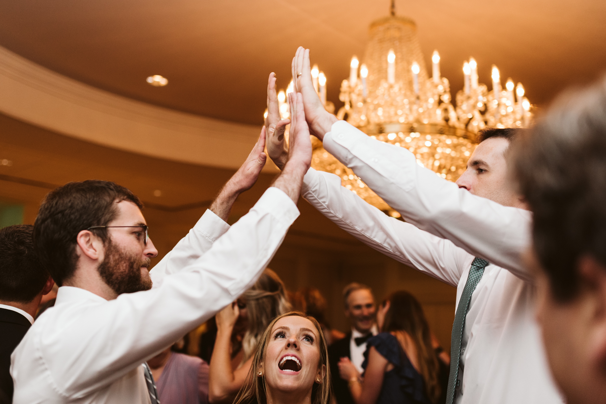 Elegant, Columbia Country Club, Chevy Chase Maryland, Baltimore Wedding Photographer, Classic, Traditional, Friends Dancing at Wedding Reception