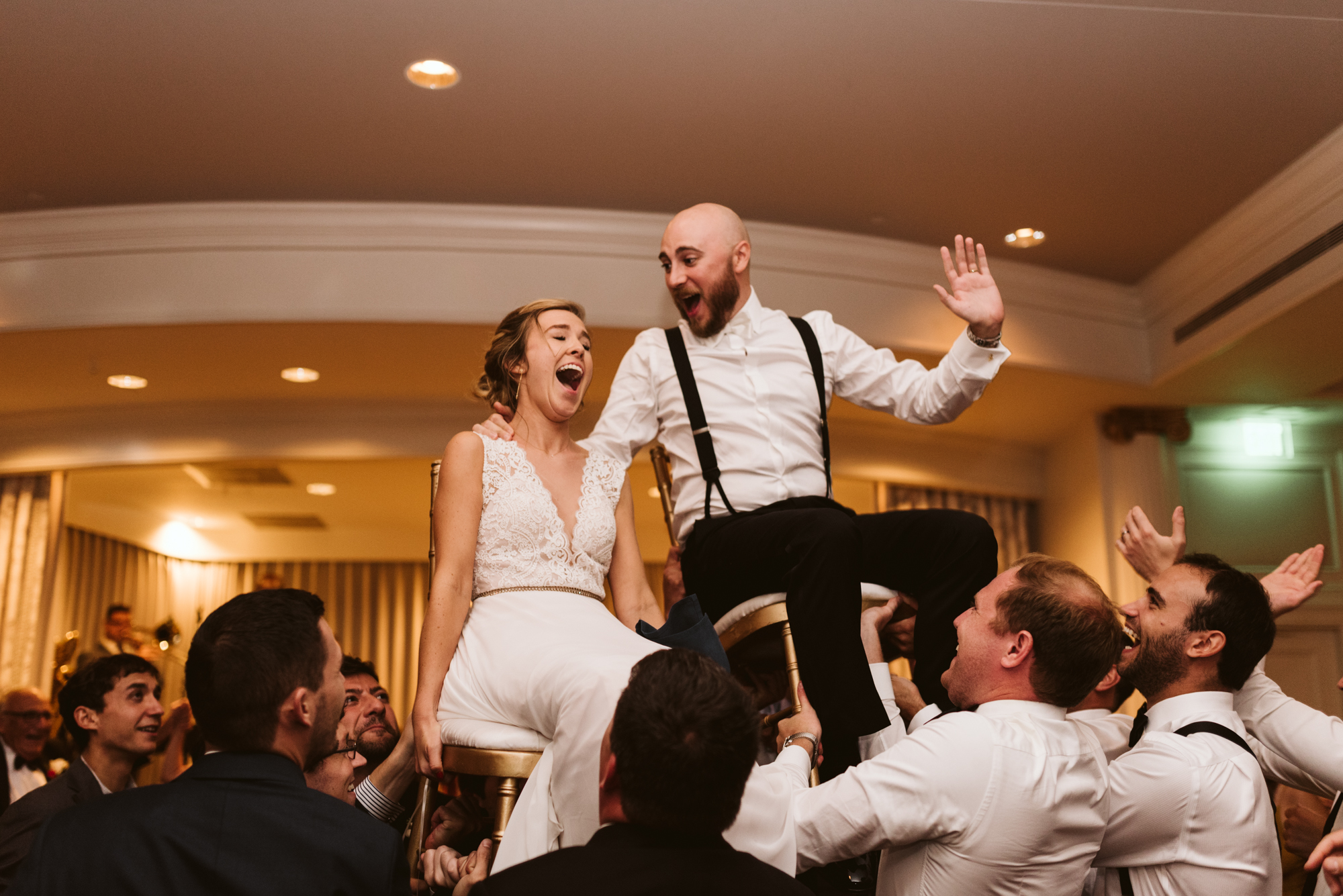 Elegant, Columbia Country Club, Chevy Chase Maryland, Baltimore Wedding Photographer, Classic, Traditional, Jewish Wedding, Bride and Groom Doing the Hora