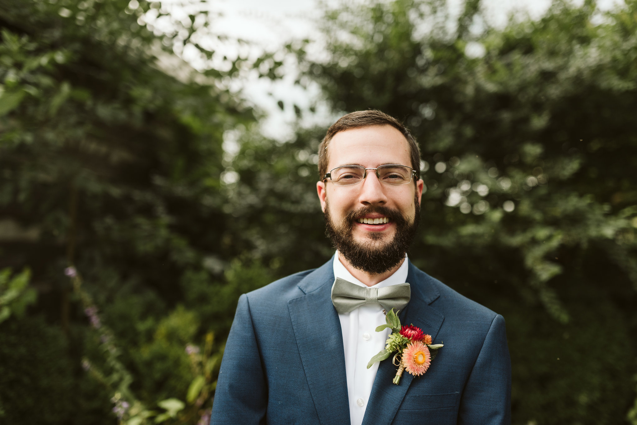 Rocklands Farm, Maryland, Intimate Wedding, Baltimore Wedding Photographer, Sungold Flower Co, Rustic, Romantic, Barn Wedding, Portrait of Groom Smiling Before Ceremony