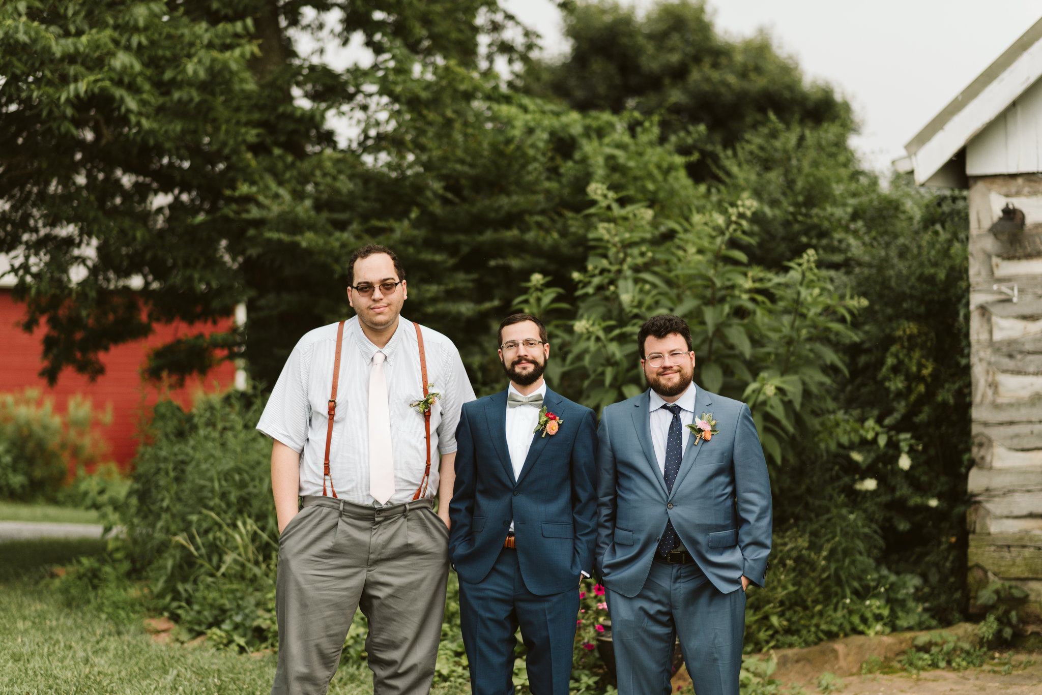 Rocklands Farm, Maryland, Intimate Wedding, Baltimore Wedding Photographer, Sungold Flower Co, Rustic, Romantic, Barn Wedding, Groom with Groomsmen Before Ceremony