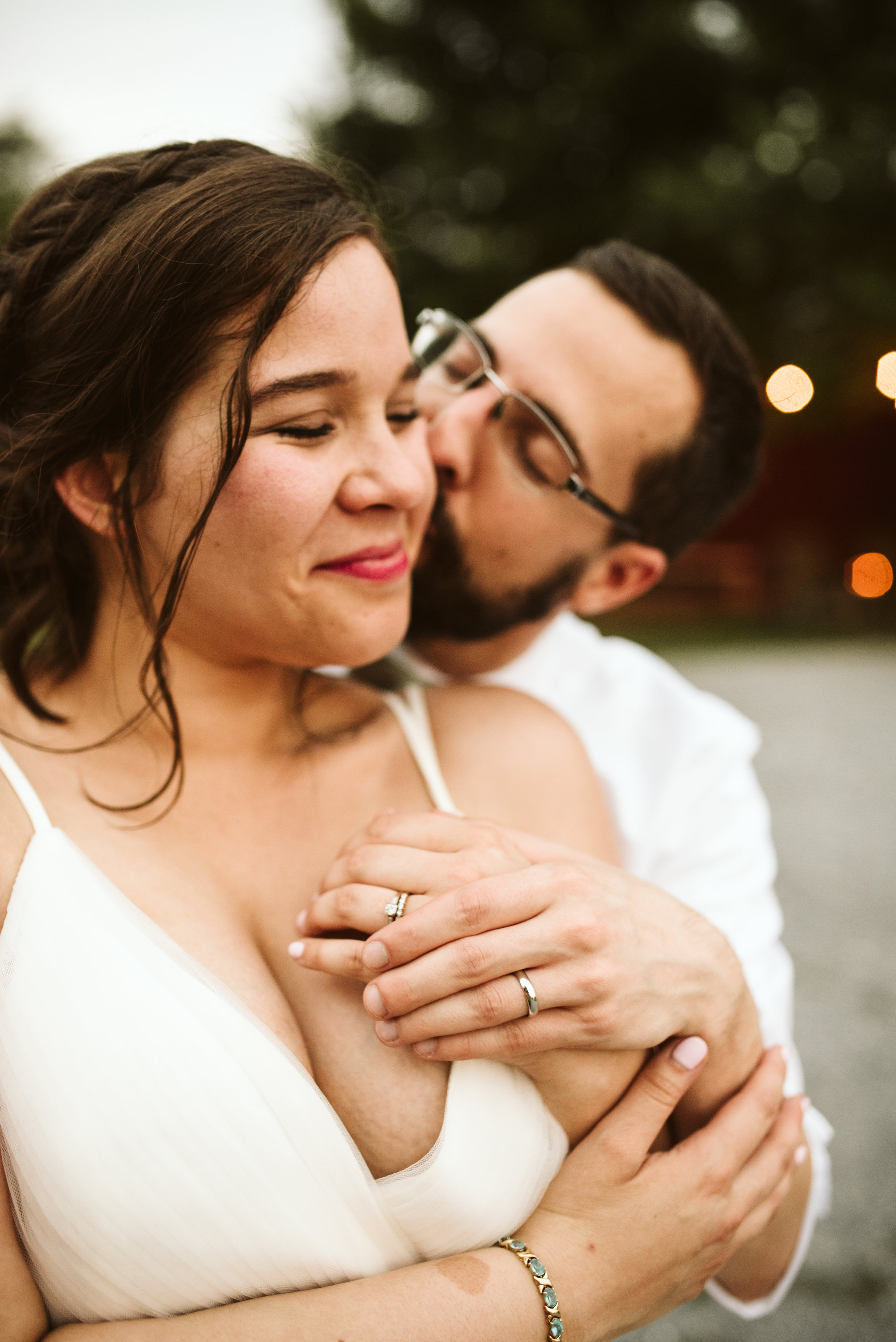 Rocklands Farm, Maryland, Intimate Wedding, Baltimore Wedding Photographer, Sungold Flower Co, Rustic, Romantic, Barn Wedding, Cute Photo of Groom Kissing Bride on the Cheek