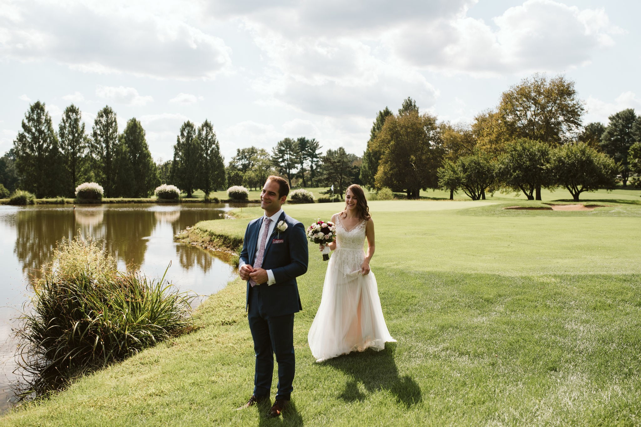  Phoenix Maryland, Baltimore Wedding Photographer, Eagle’s Nest Country Club, Classic, Romantic, Outdoor, BHLDN Dress, Knotty Tie, Bride and Groom during First Look 