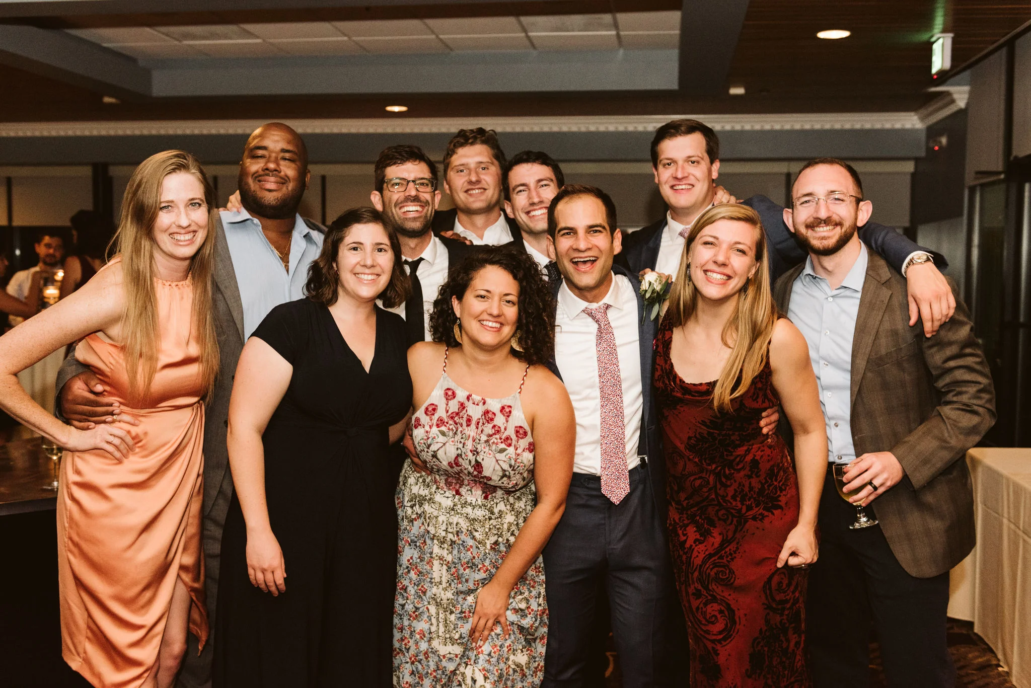 Phoenix Maryland, Baltimore Wedding Photographer, Eagle’s Nest Country Club, Classic, Romantic, Group Photo of Groom with Friends at Reception