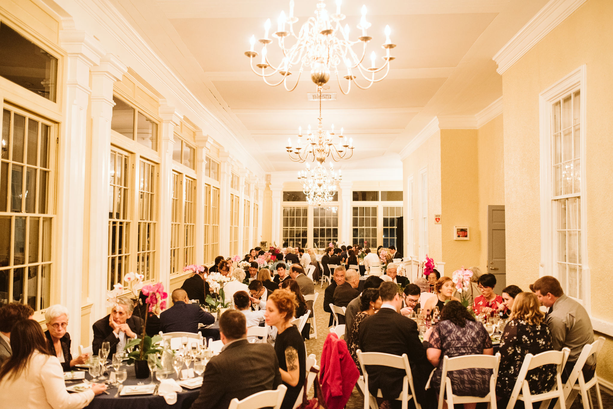  Baltimore, Maryland Wedding Photographer, The Mansion House at the Maryland Zoo, Relaxed, Romantic, Laid Back, Wide Photo of Guests Sitting and Eating at Reception 