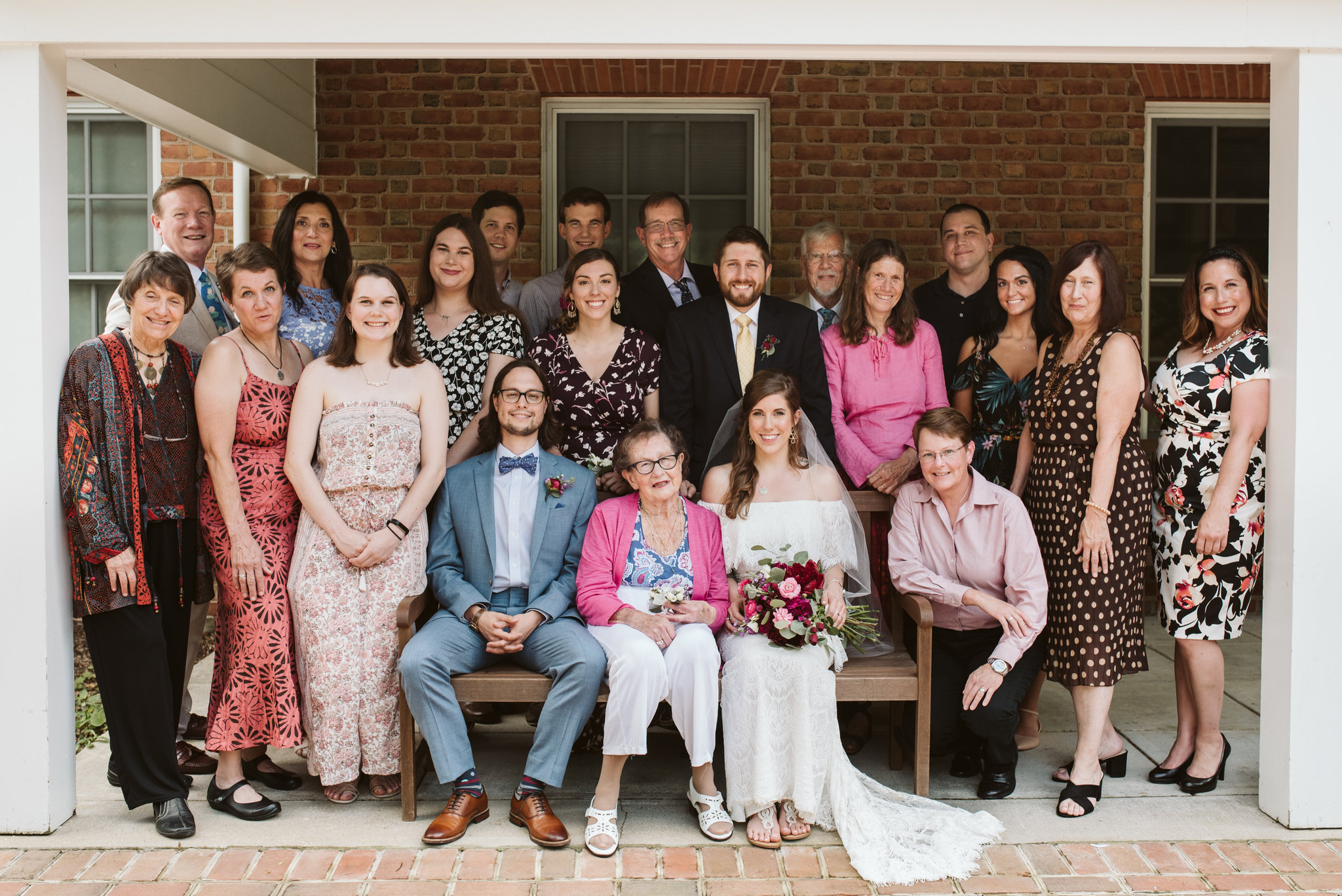 Annapolis, Quaker Wedding, Maryland Wedding Photographer, Intimate, Small Wedding, Vintage, DIY, Portrait of Entire Family, Bride and Groom with Family