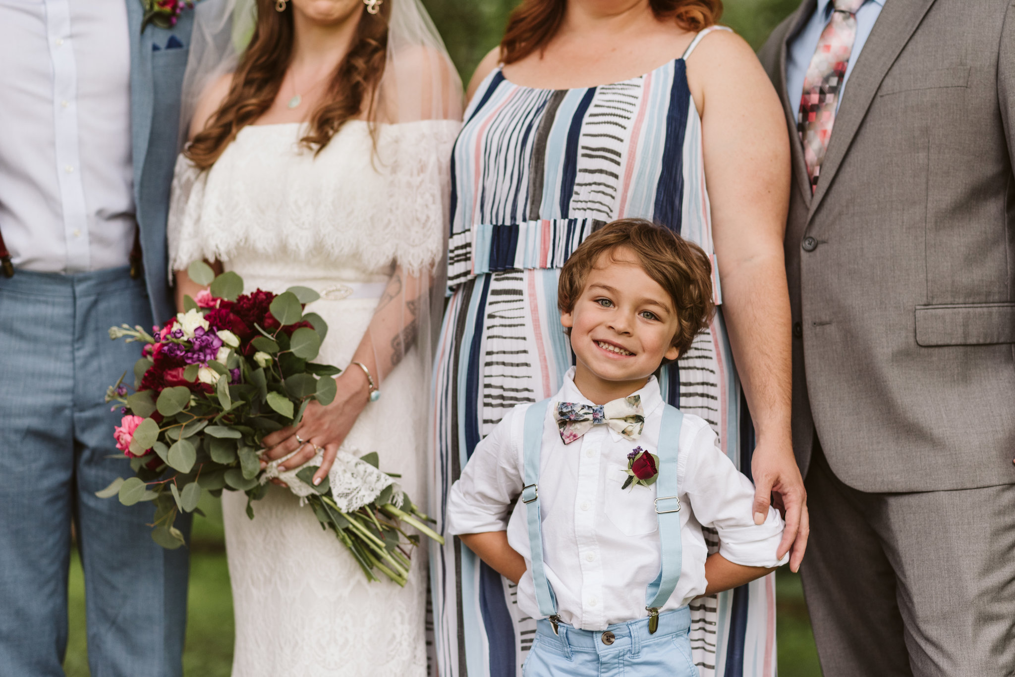 Annapolis, Quaker Wedding, Maryland Wedding Photographer, Intimate, Small Wedding, Vintage, DIY, Ring Bearer, Blue Suspenders, Cute Photo of Boy at Wedding