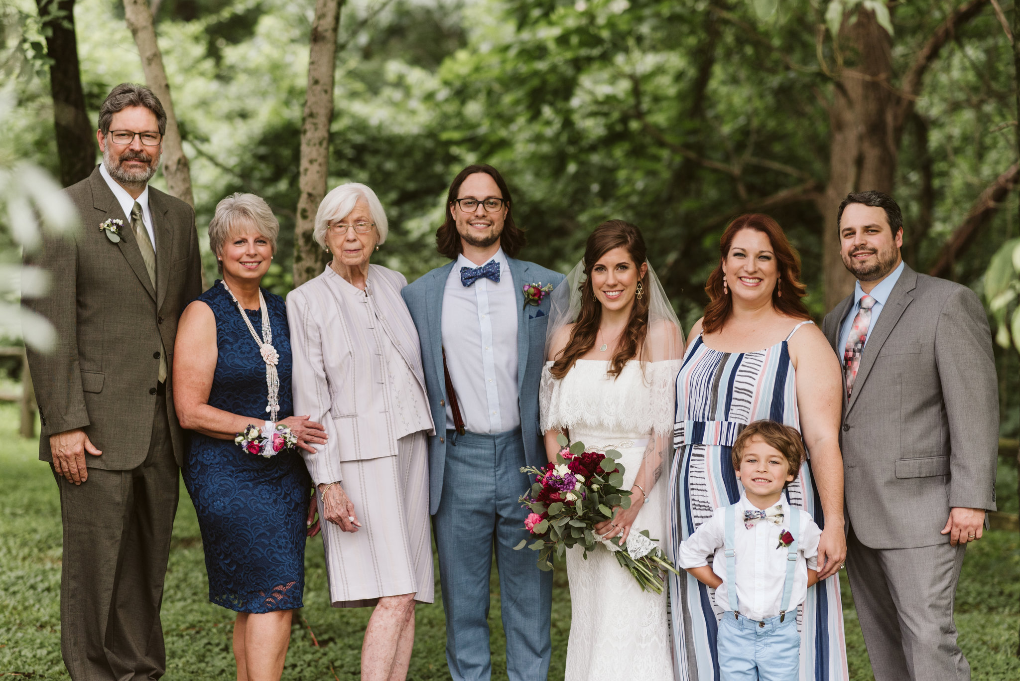  Annapolis, Quaker Wedding, Baltimore Wedding Photographer, Intimate, Small Wedding, Vintage, DIY, Bride and groom with Family, Family Portrait 