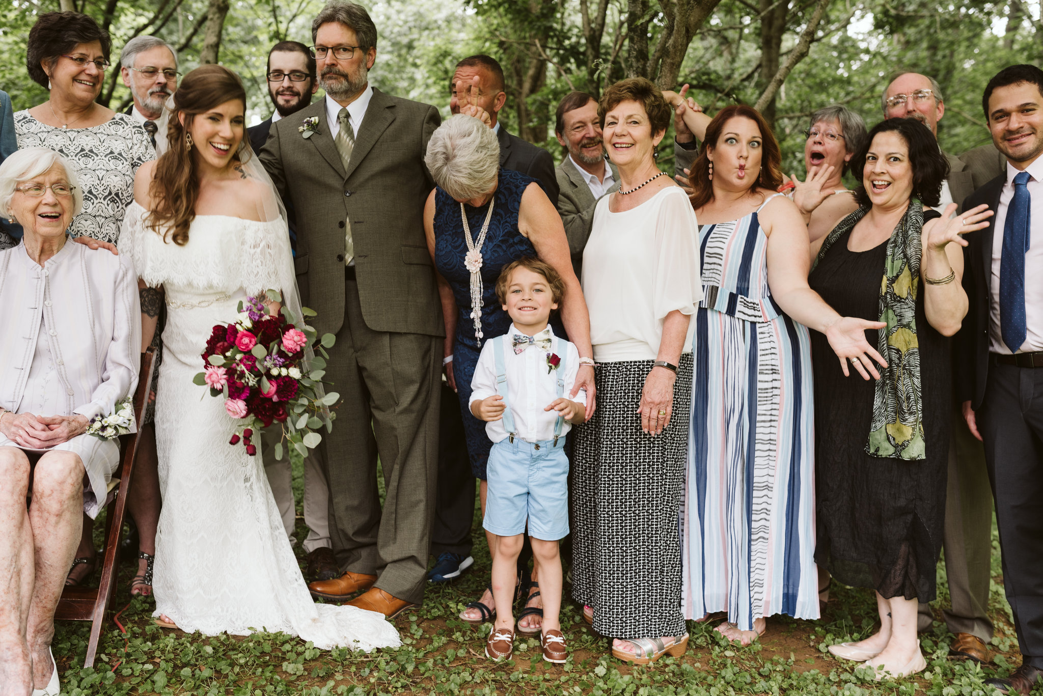  Annapolis, Quaker Wedding, Maryland Wedding Photographer, Intimate, Small Wedding, Vintage, DIY, Silly Family Portrait, Bride and Groom with Family 