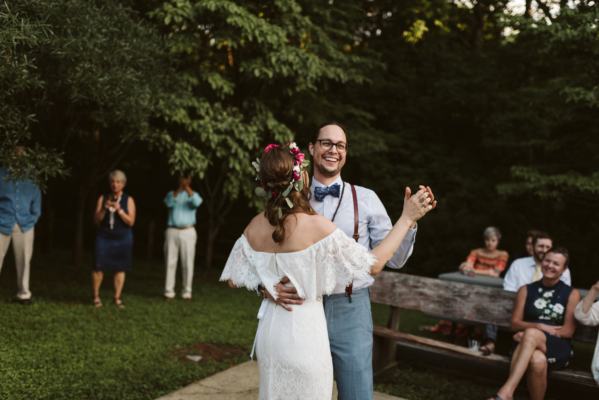 Annapolis, Quaker Wedding, Maryland Wedding Photographer, Intimate, Small Wedding, Vintage, DIY, First Dance, Bride and Groom Dancing Together
