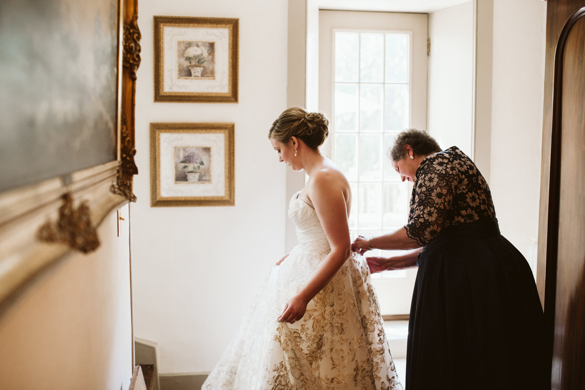  Ellicott City, Baltimore Wedding Photographer, Wayside Inn, Summer Wedding, Romantic, Traditional, Bride Getting Ready with Mother of the Bride, Matthew Christopher Wedding Gown, Allison Harper and Co Hair 