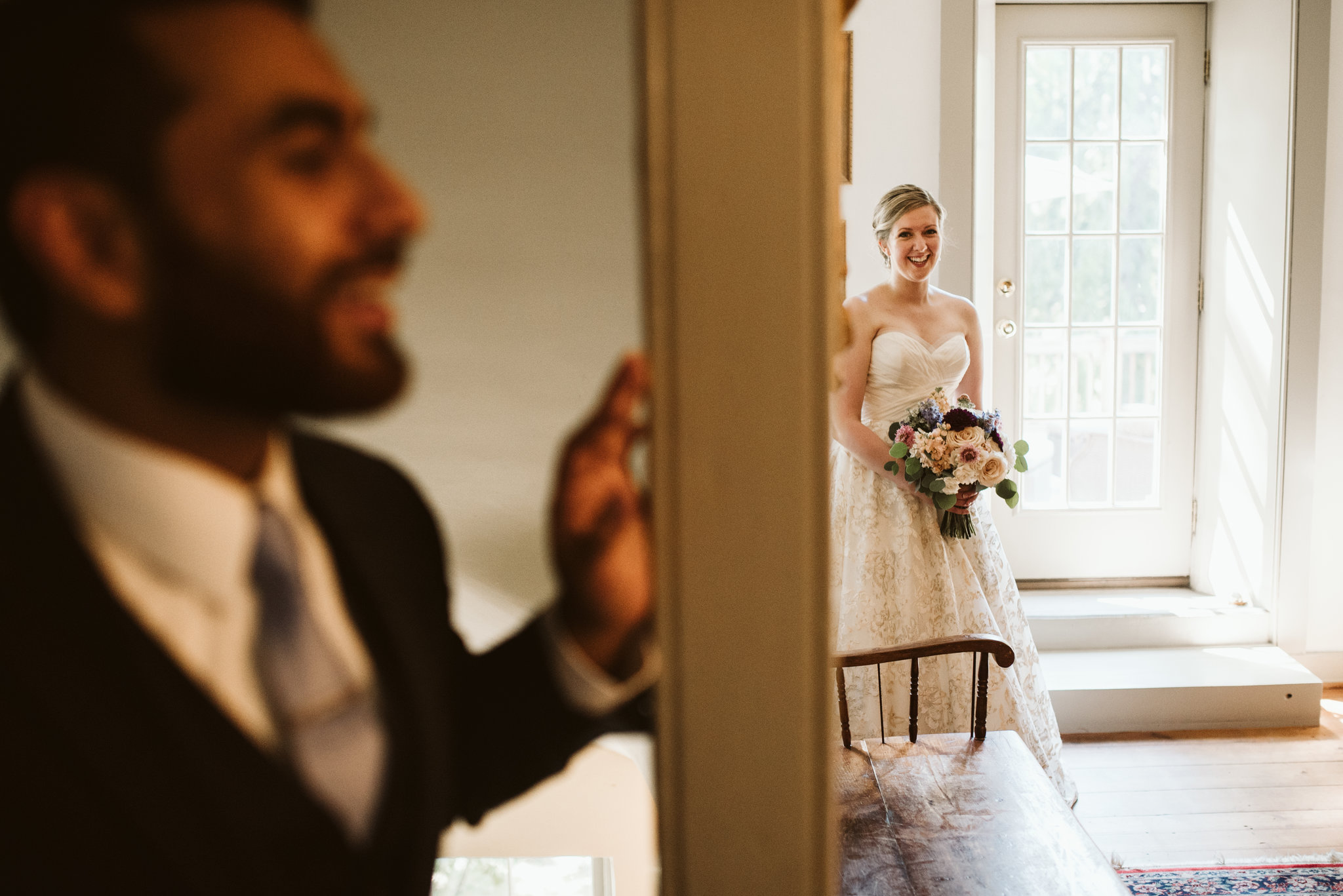  Ellicott City, Baltimore Wedding Photographer, Wayside Inn, Summer Wedding, Romantic, Traditional, Bride and Groom Preparing for First Look, Fleur de Lis Flowers 